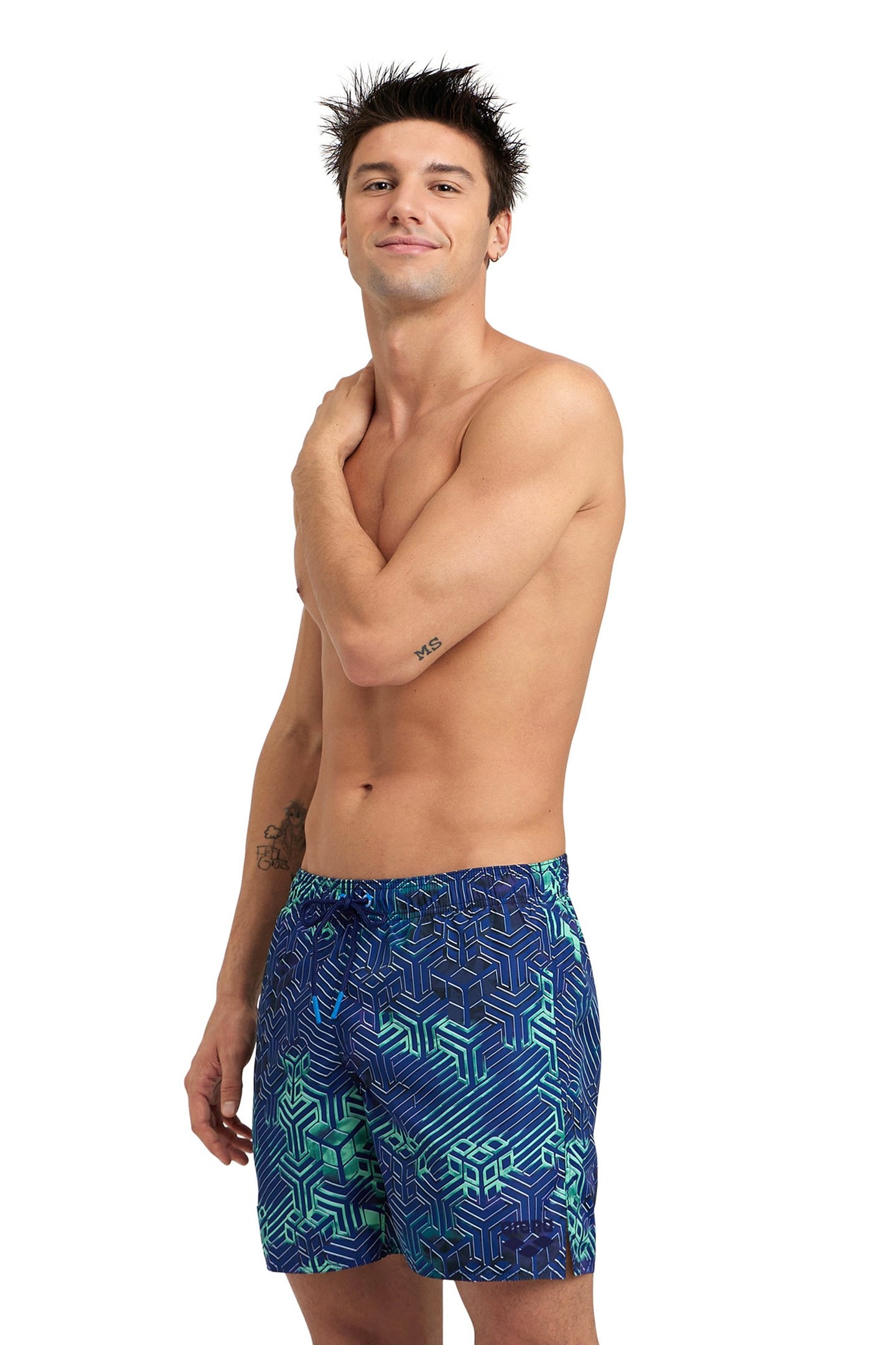MEN'S BEACH BOXER ALLOVER KIKKO PRO NAVY 1