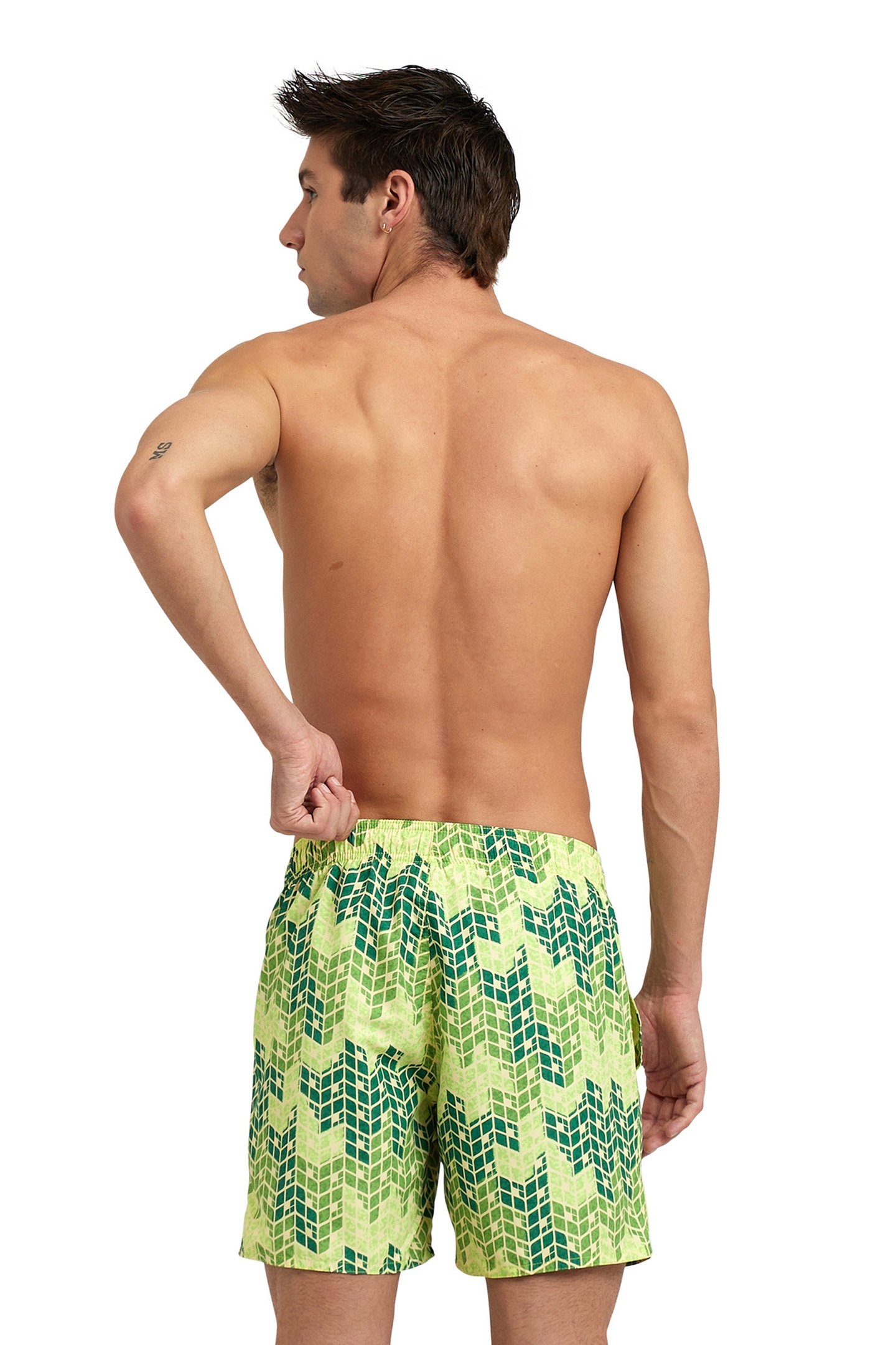 MEN'S BEACH BOXER ALLOVER SOFT GREEN MULTI 2