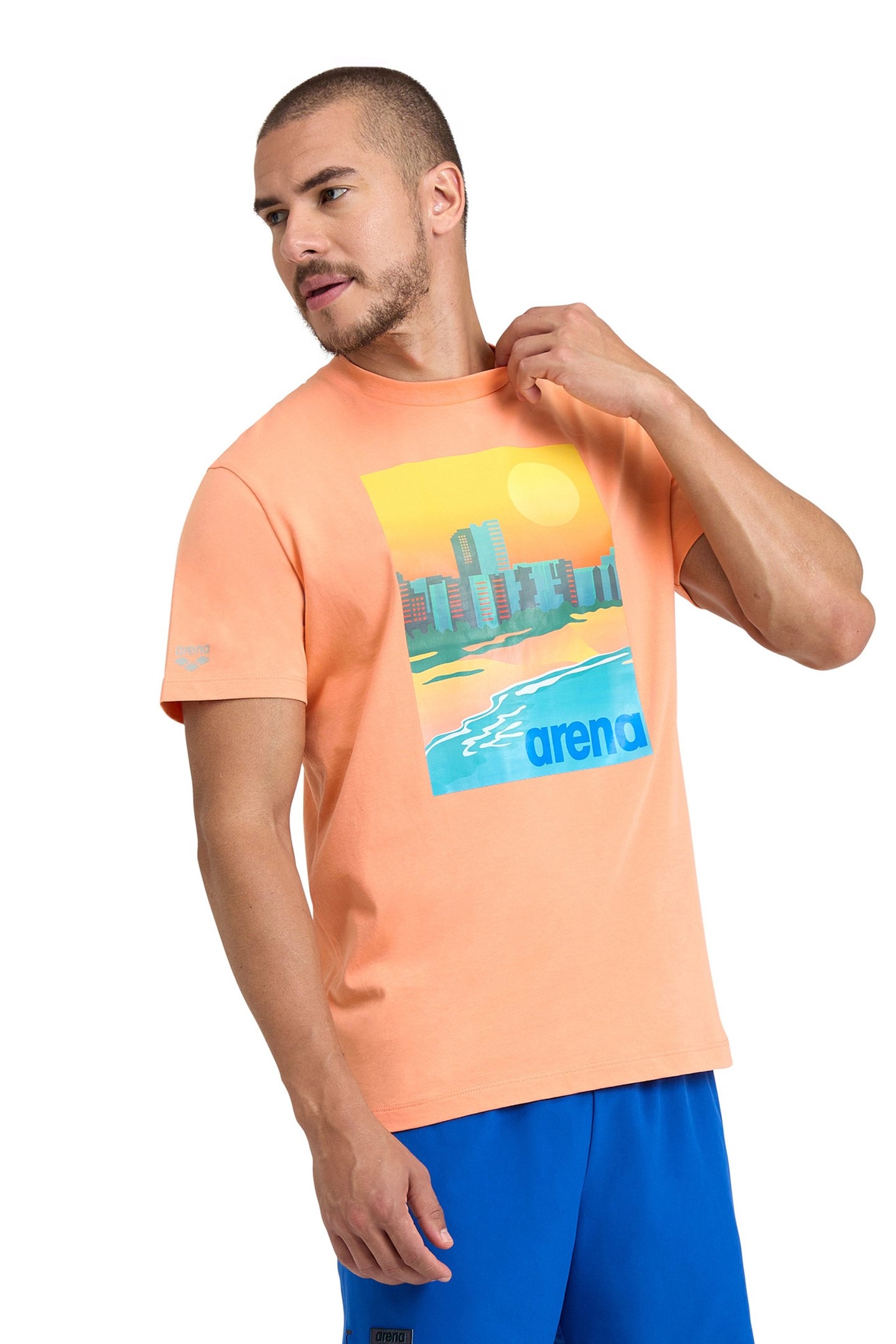 MEN'S T-SHIRT SOLID COTTON LIGHT NESPOLA-SUNSET 1