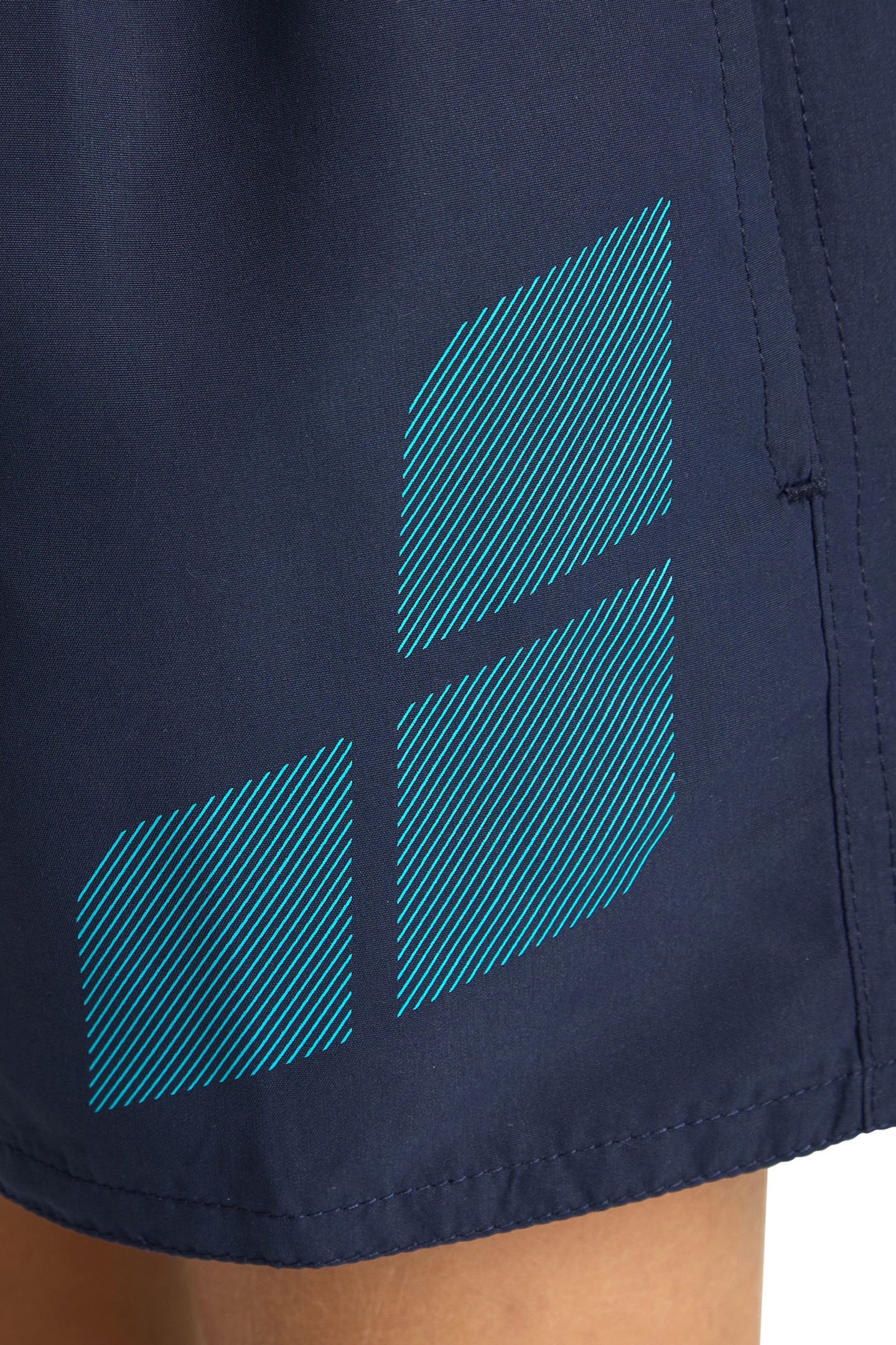 BOYS' BEACH SHORT LOGO R NAVY-TURQUOISE 5