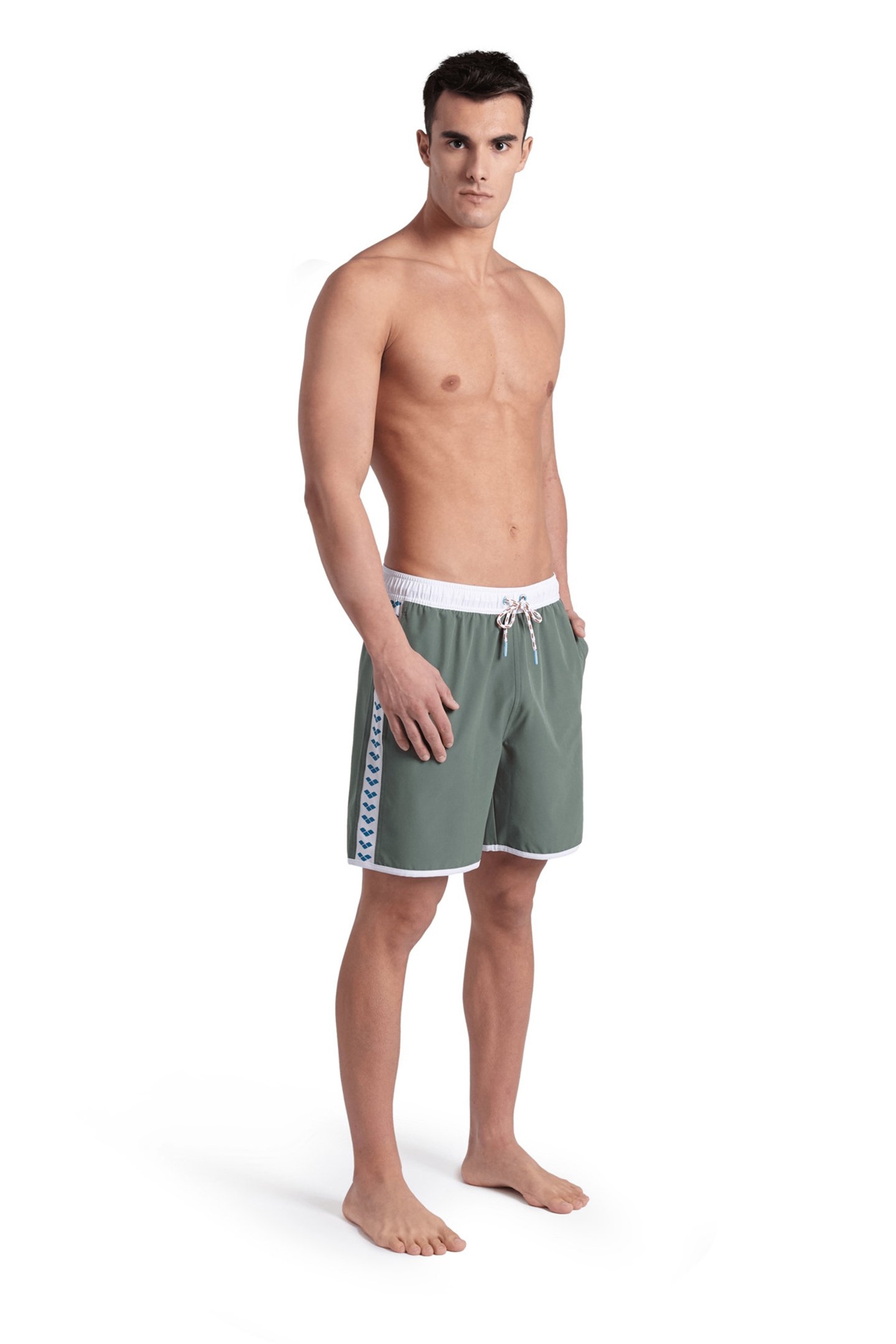 ICONS TEAM STRIPE UNISEX BERMUDA SAGE-WHITE-BLUE COSMO 3