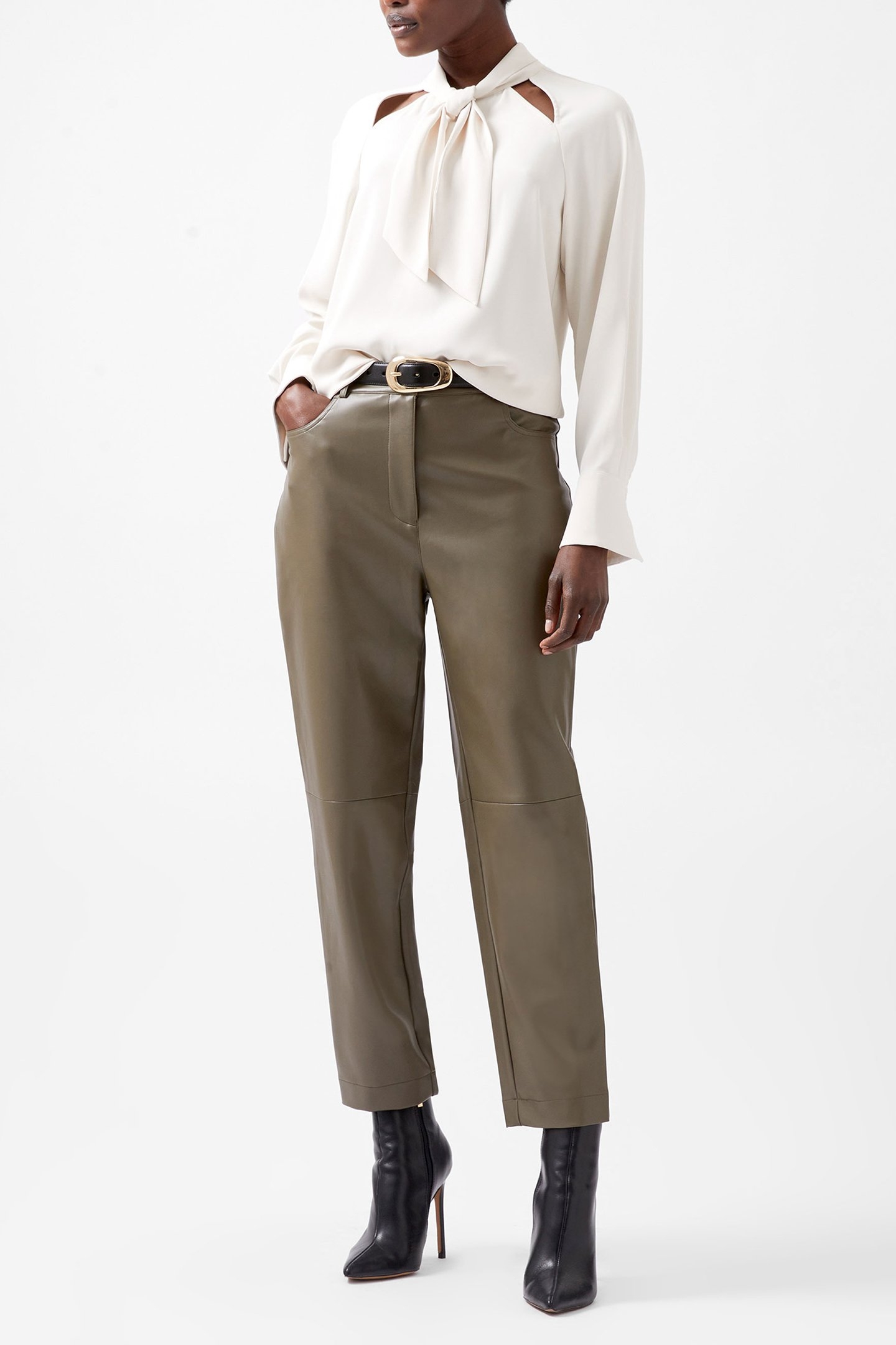 CARMEN CREPE TIE BLOUSE CLASSIC CREAM 2