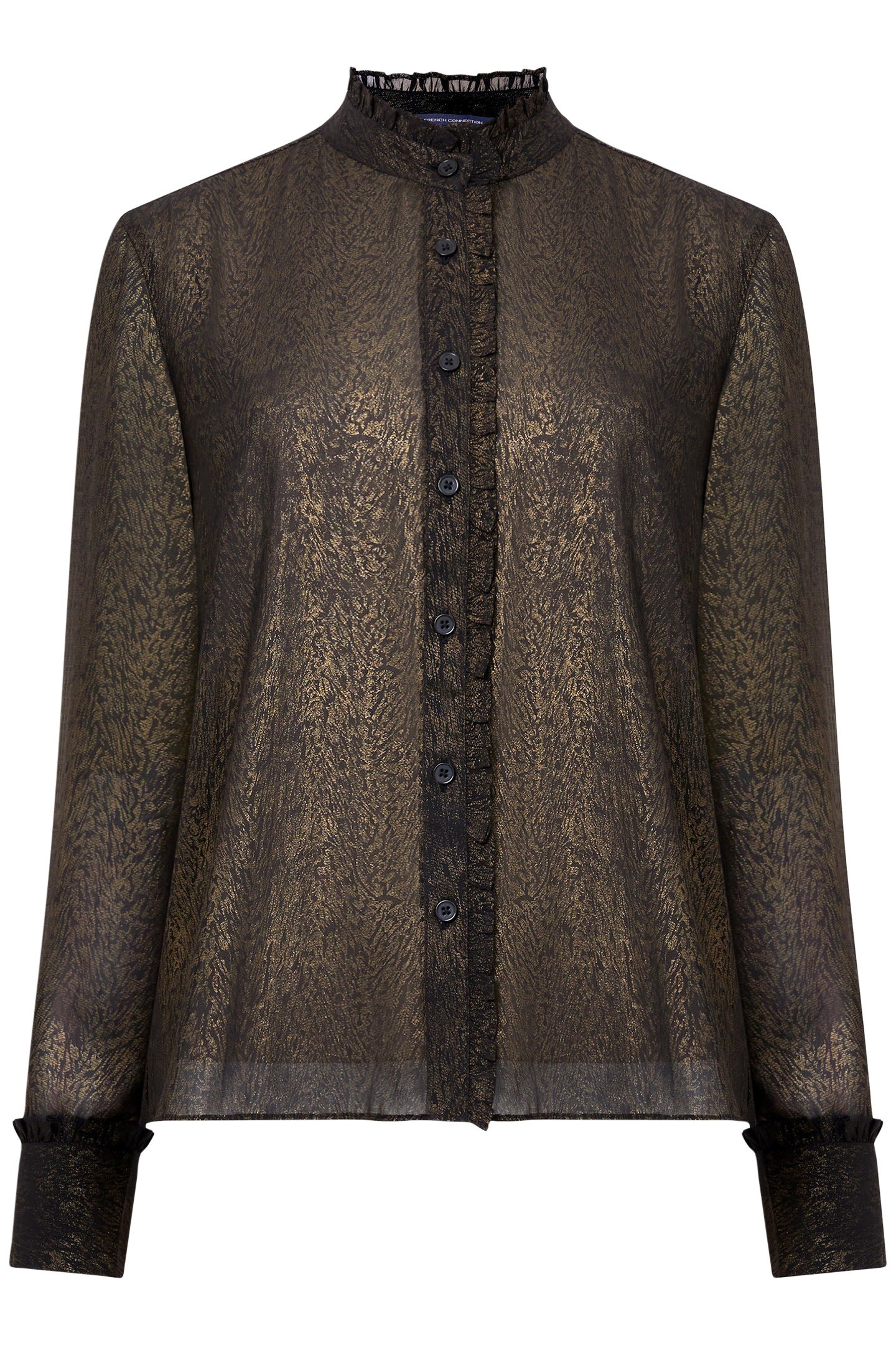 ALINA FOIL GGT L/S TOP BLACK/BRONZE 3