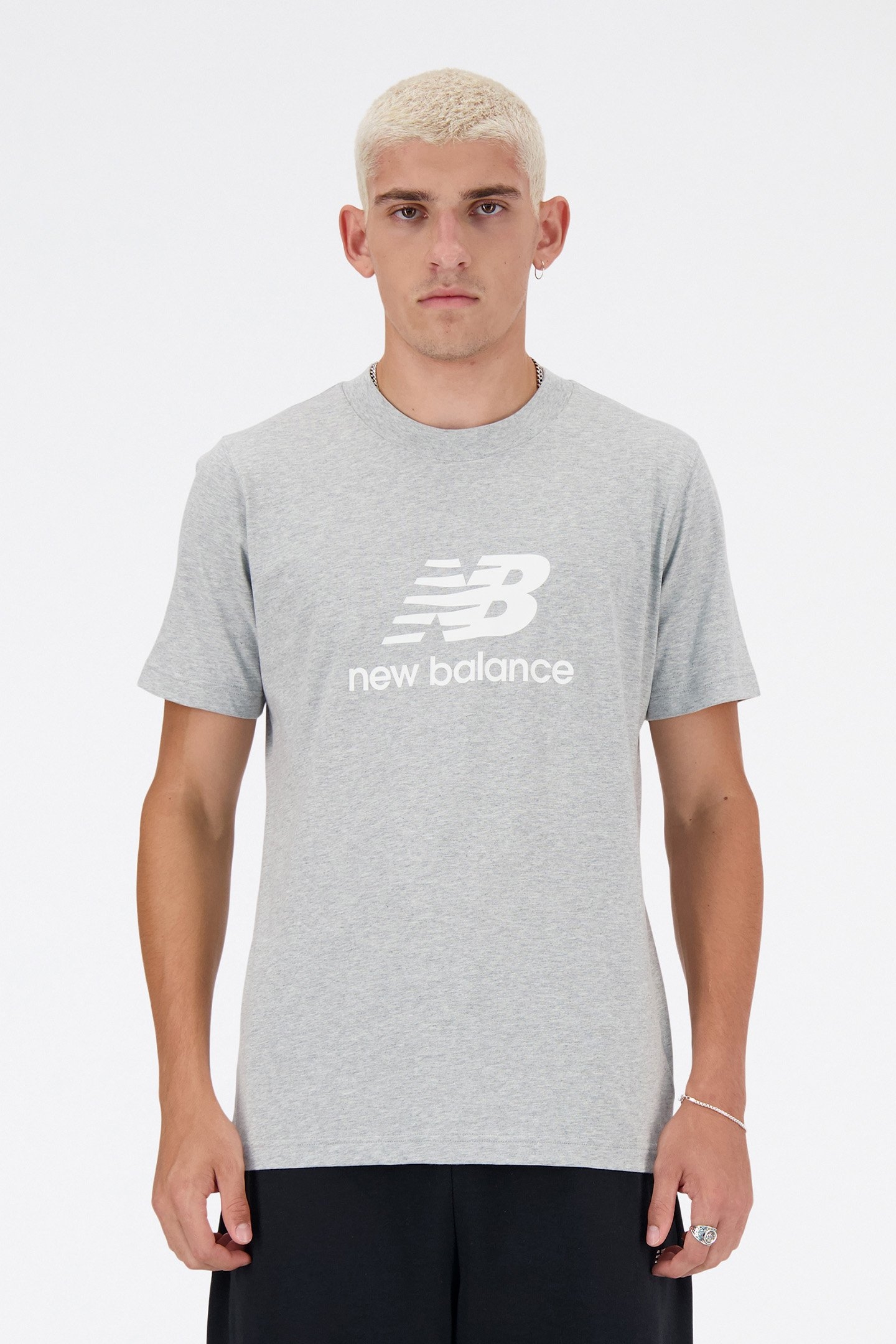 NB ESSENTIALS LOGO T-SHIRT IN GREY 1