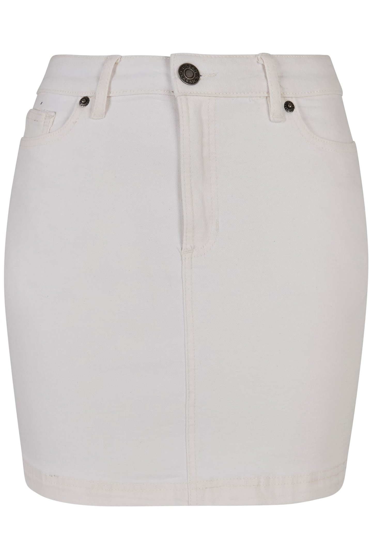 LADIES ORGANIC STRETCH DENIM MINI SKIRT OFFWHITE RAW 1