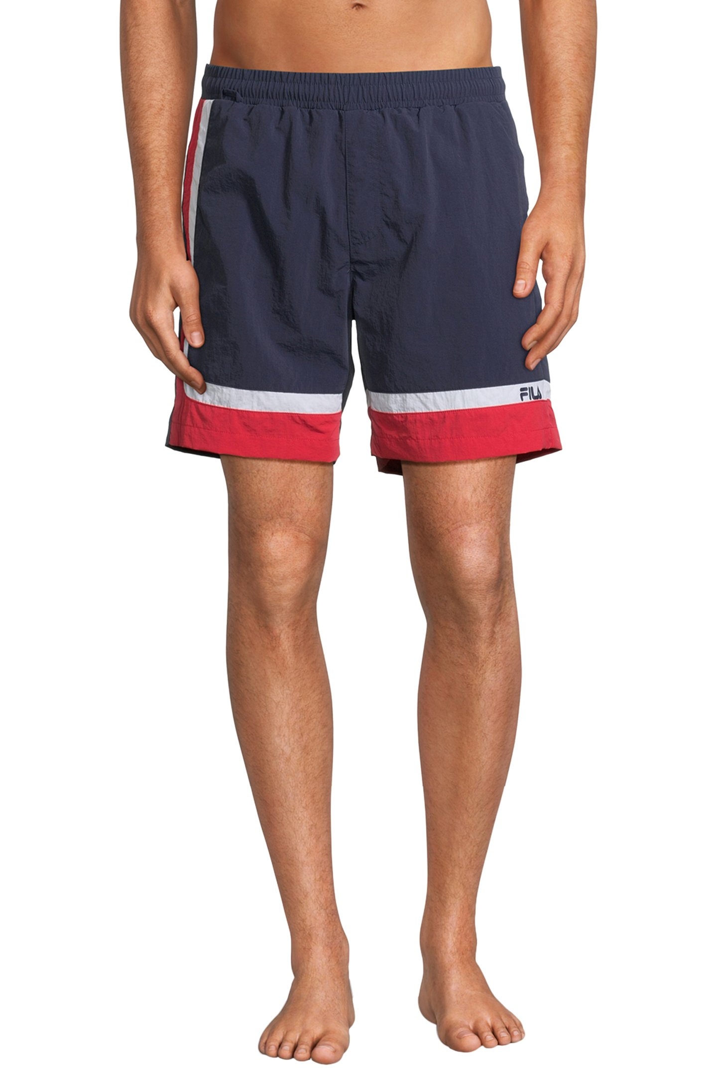 SCICLI BLOCKED BEACH SHORTS BLACK IRIS-TRUE RED-BRIGHT WHITE 1