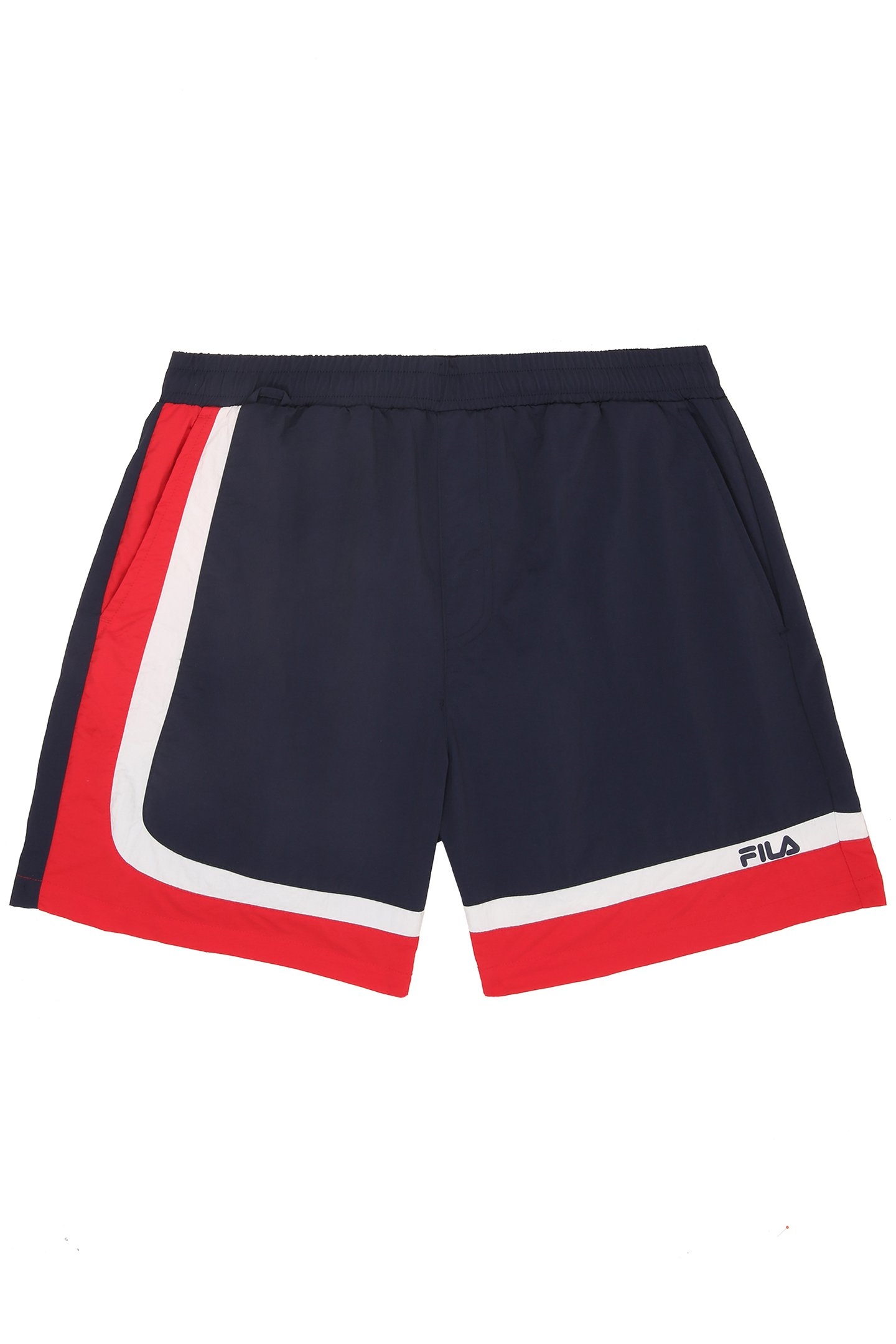 SCICLI BLOCKED BEACH SHORTS BLACK IRIS-TRUE RED-BRIGHT WHITE 4