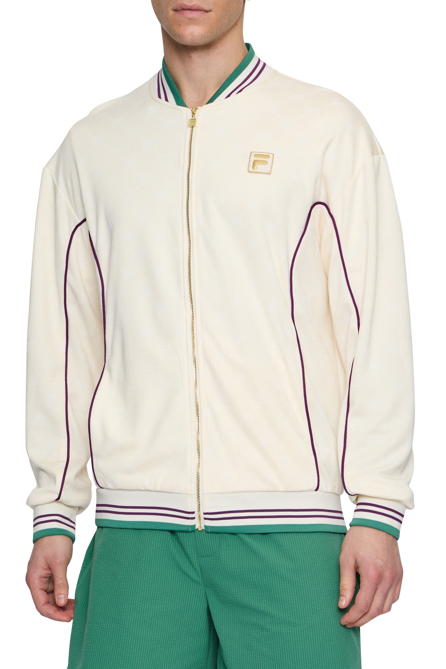 LIERNEUX LOOSE TRACK JACKET ANTIQUE WHITE F-BOX MONOGRAM AOP 1