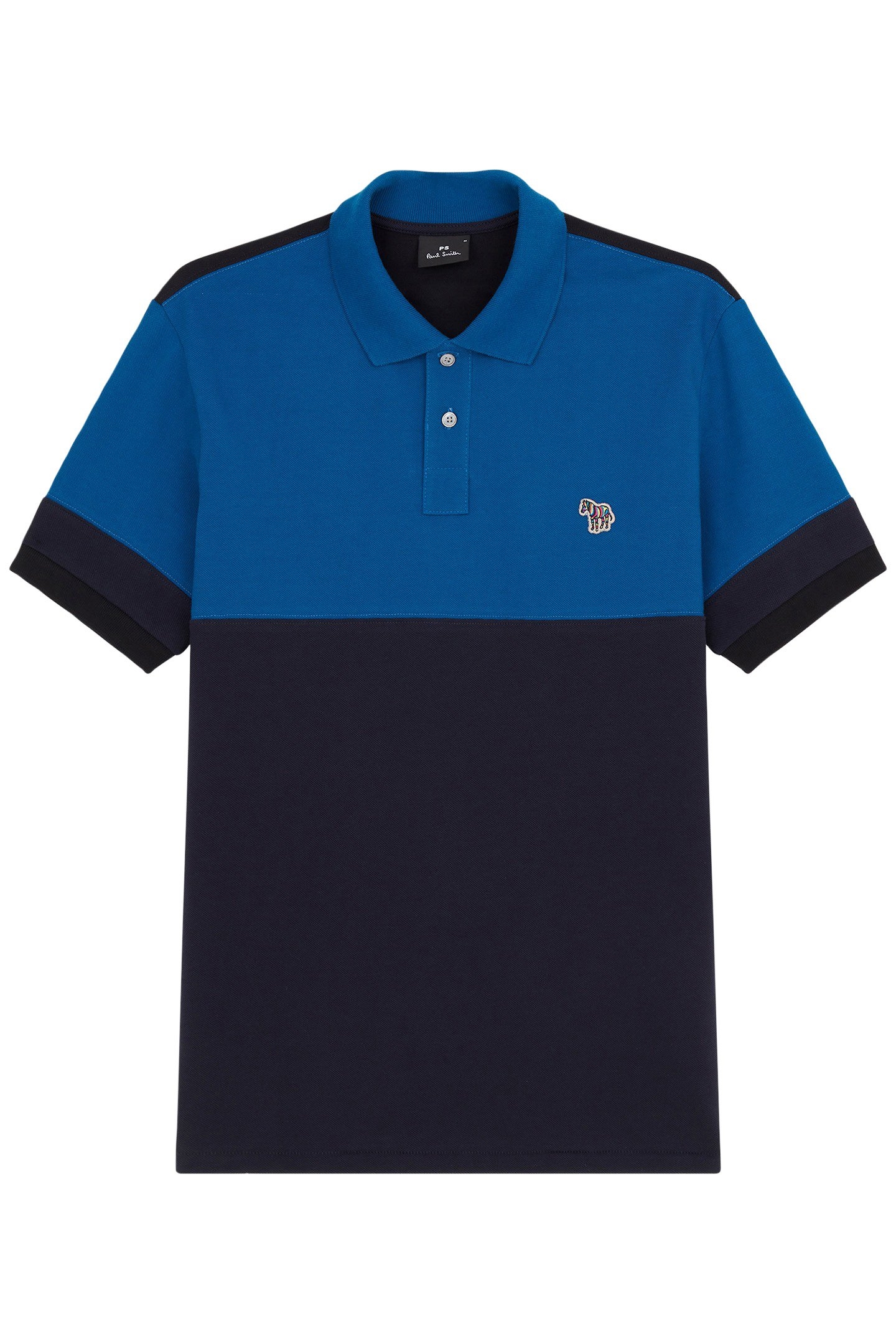 REG FIT SS POLO SHIRT ZEBRA COBALT BLUE 1