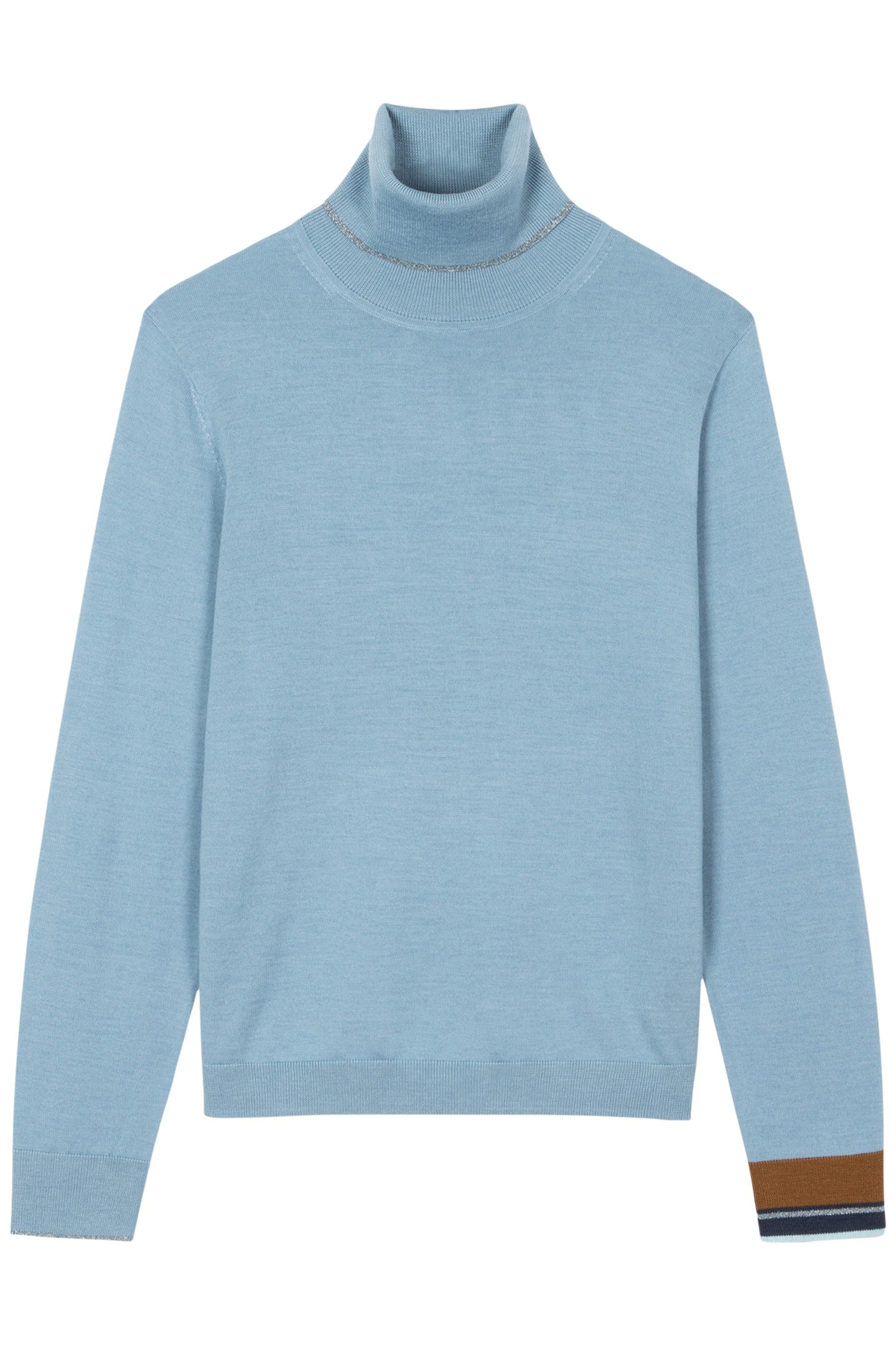 KNITTED SWEATER ROLL NECK PETROL BLUE 3