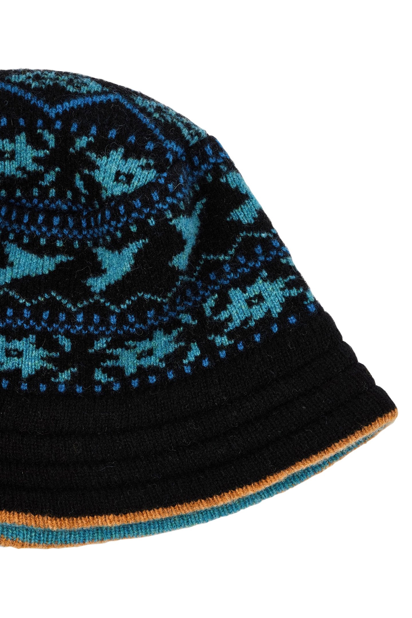 HAT BUCKET FAIRISLE BLACK 2
