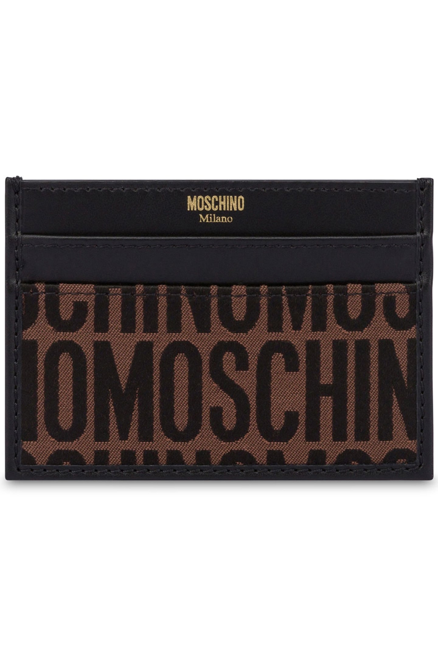 ALLOVER LOGO NYLON CARD HOLDER BROWN 1