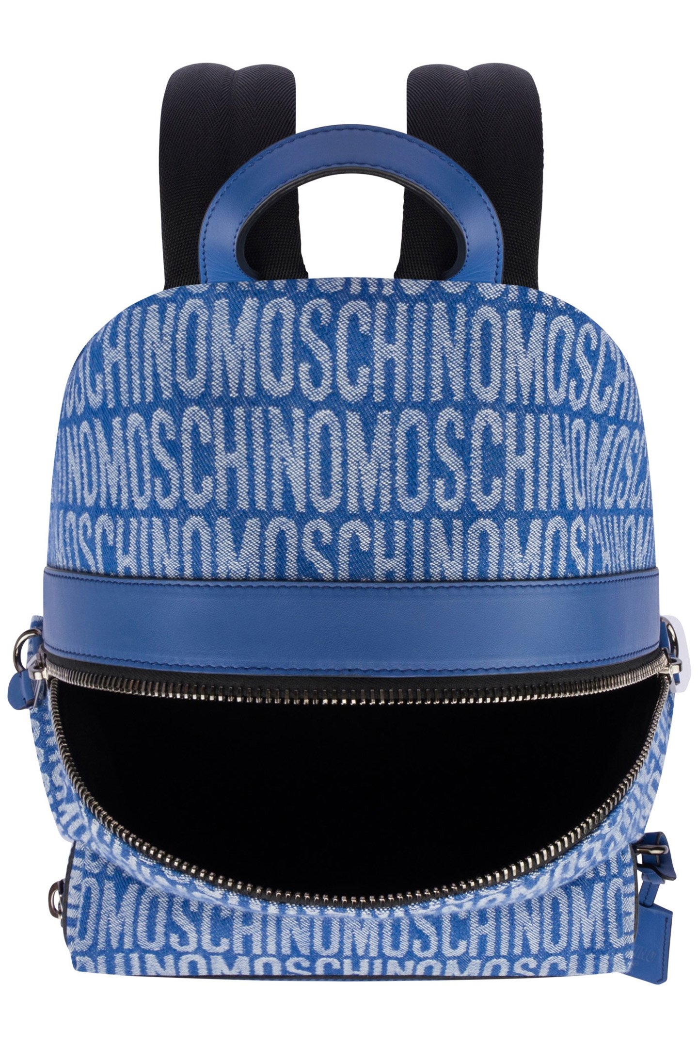 ALLOVER LOGO JACQUARD DENIM BACKPACK BLUE 3