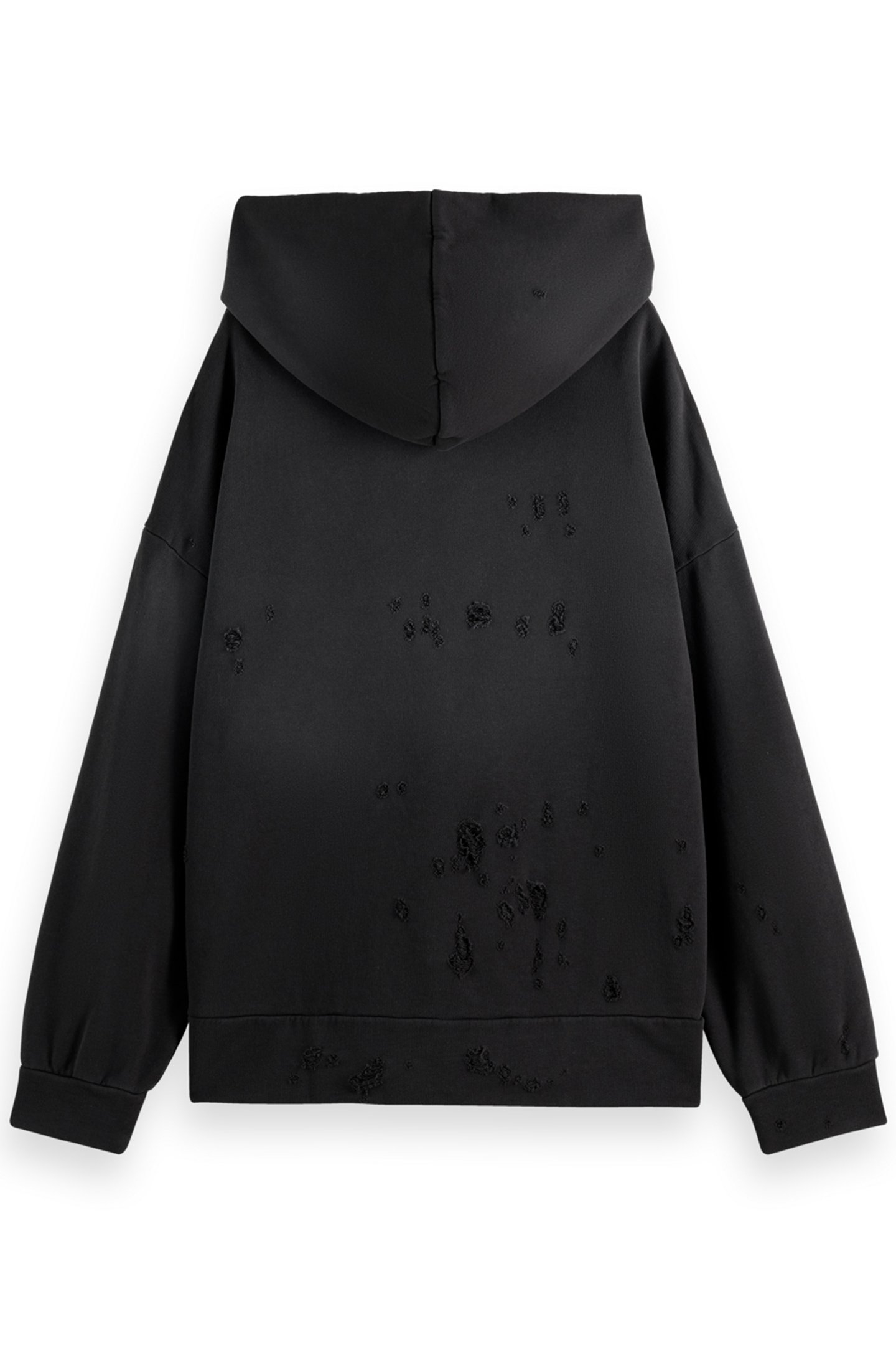 SPRAYED HOODIE WITH DESTROYED DETAILS EVENING BLACK 2