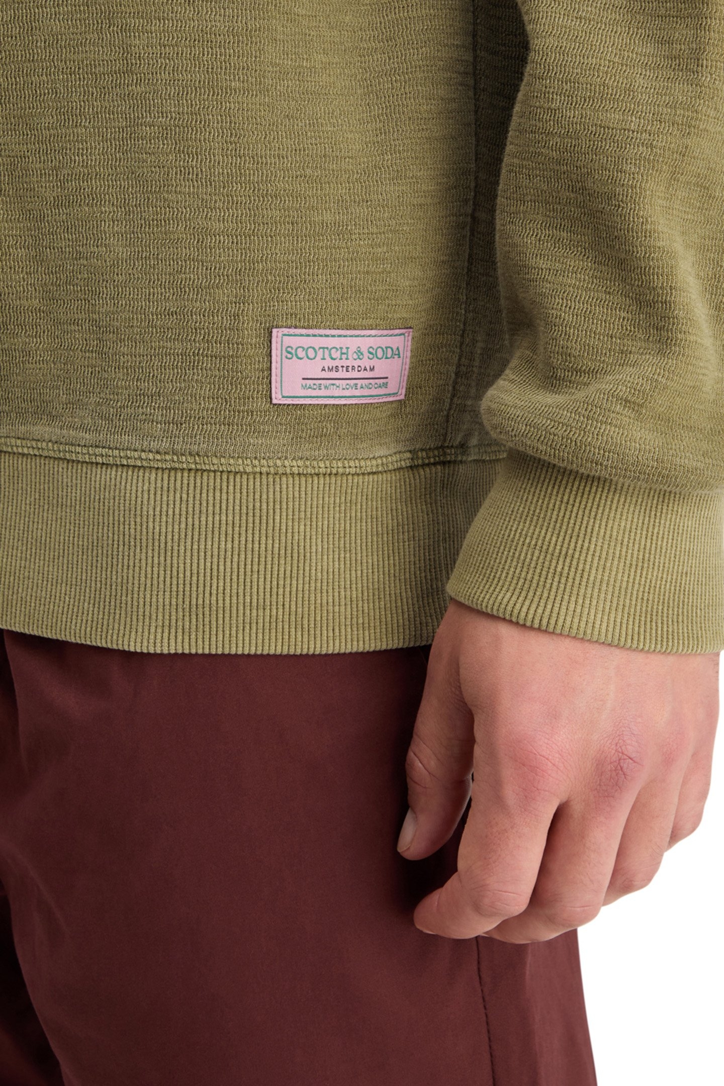 GARMENT DYED STRUCTURED SWEATSHIRT MOSS GREEN 8