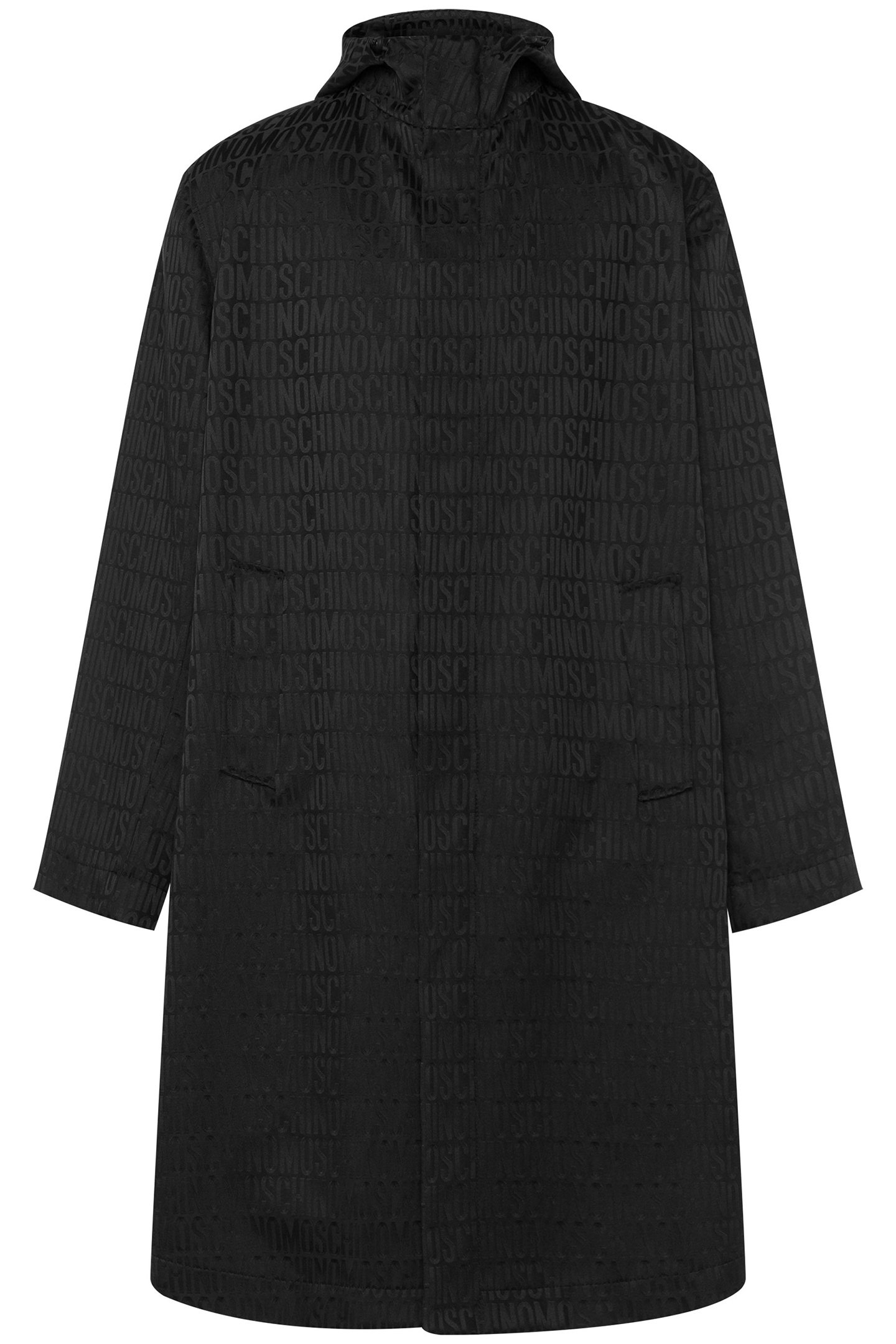 ALLOVER LOGO JACQUARD NYLON COAT BLACK 3