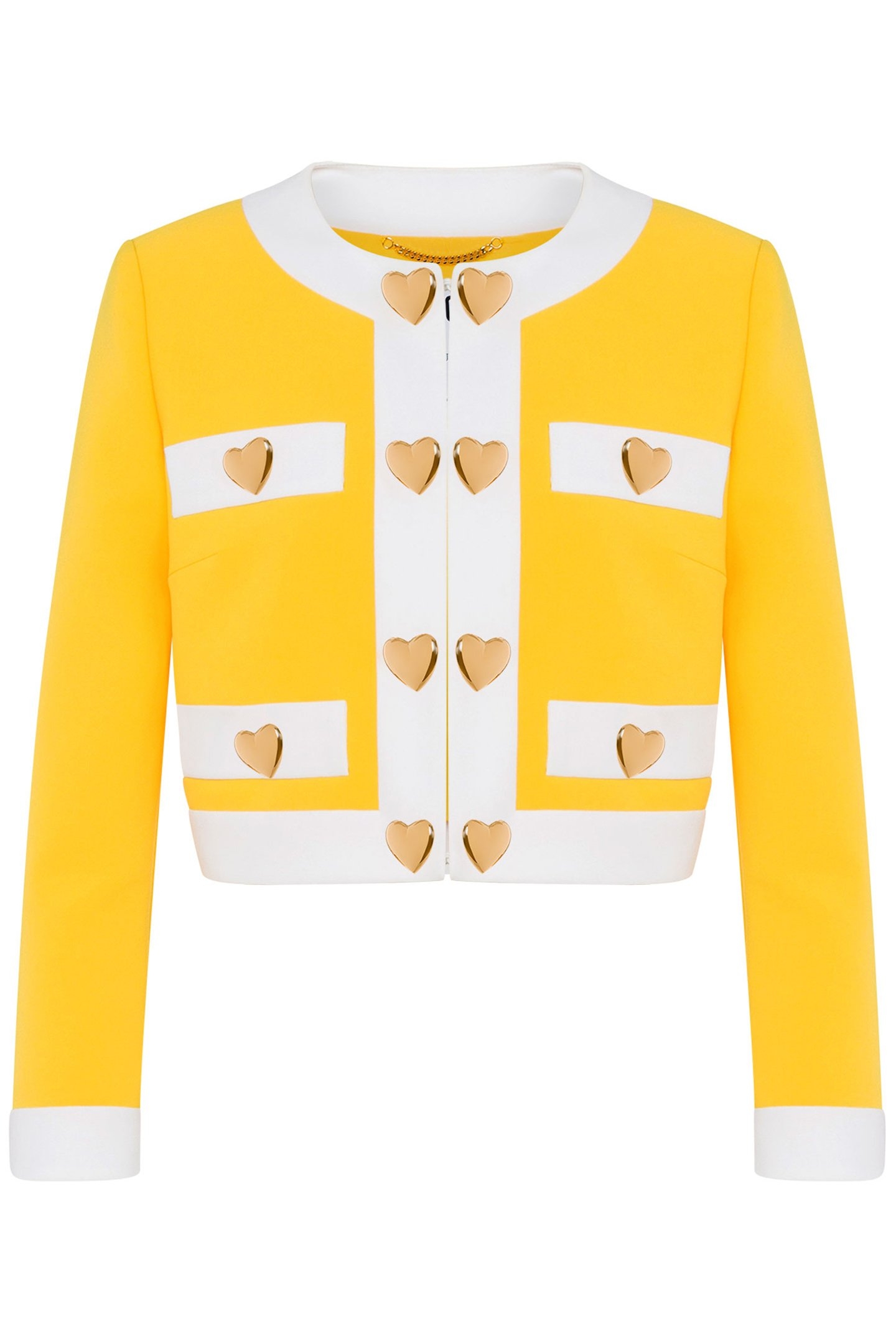 HEART BUTTONS CRÊPE JACKET YELLOW 3