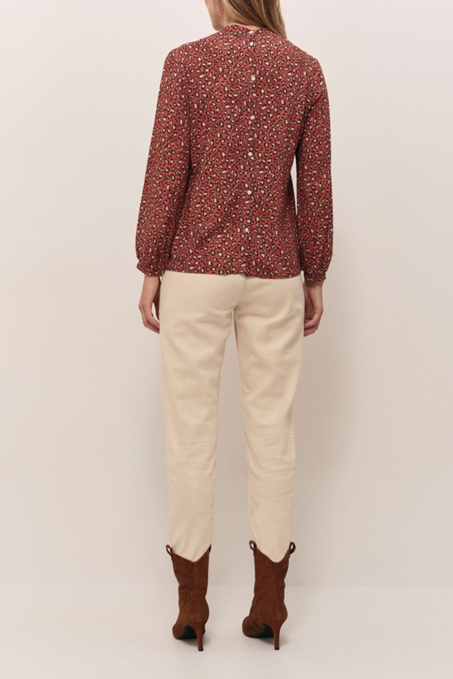 CHABADA - WINTER SAFARI PRINT PUMPKIN BLOUSE 3