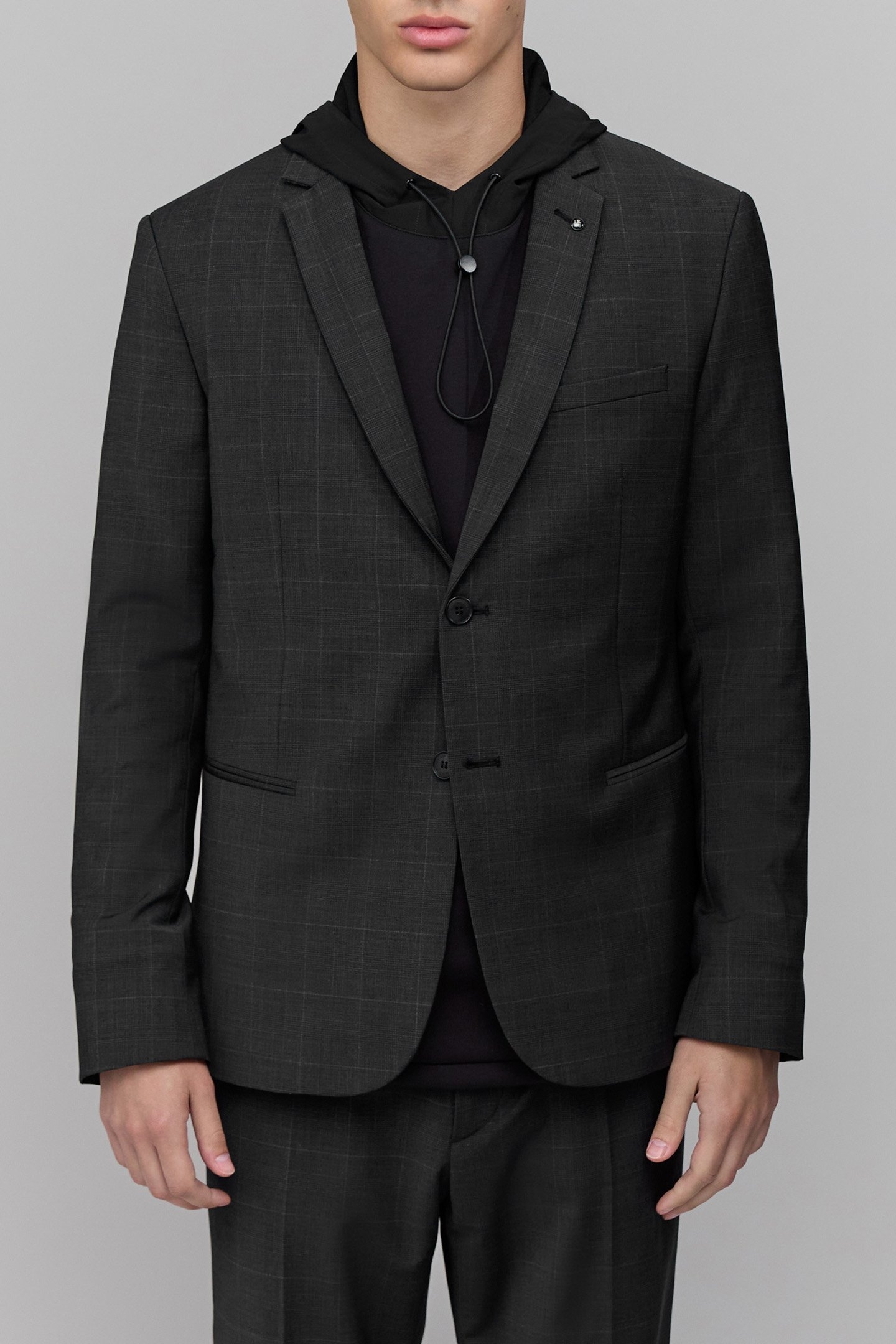 ANTHRACITE CHECK SUIT JACKET 1
