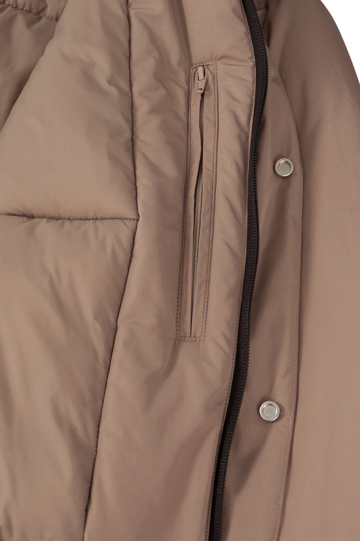 GREIGE PADDED JACKET WITH DETACHABLE NEOPRENE HOOD 8