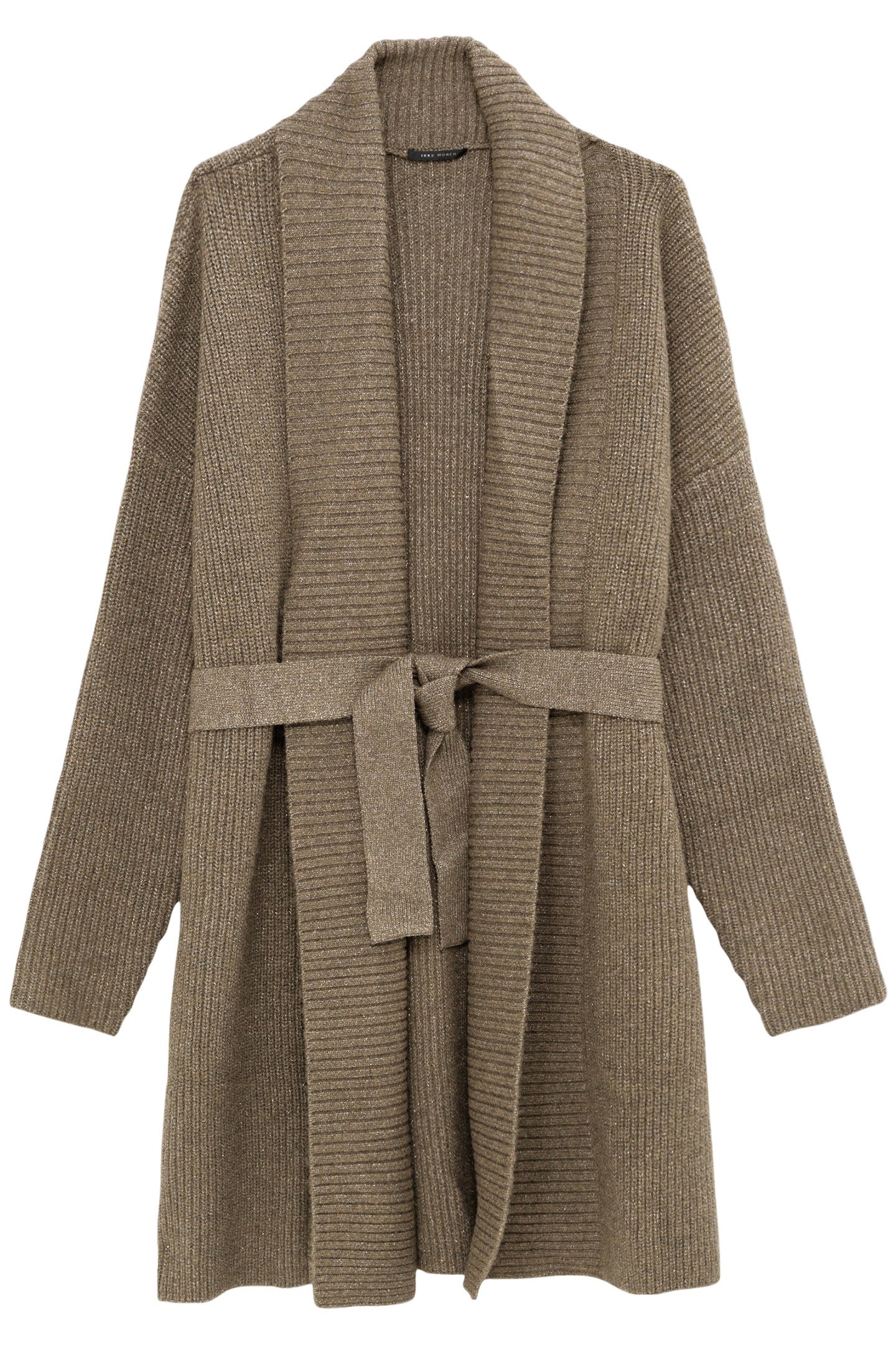 BELTED KHAKI ARMY CARDIGAN LUREX KNIT 4