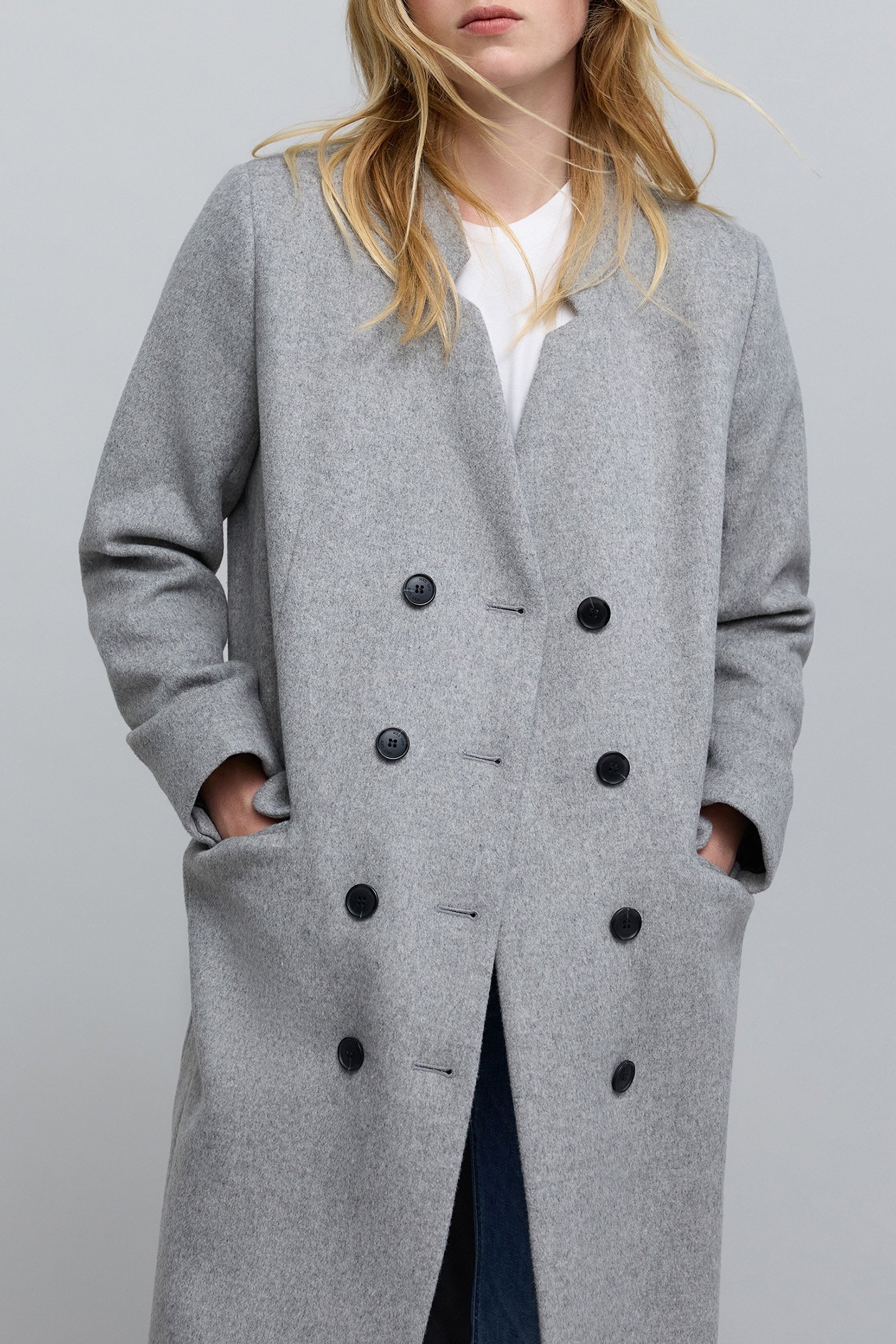 LONG GREY COAT WITH REMOVABLE LINING 8