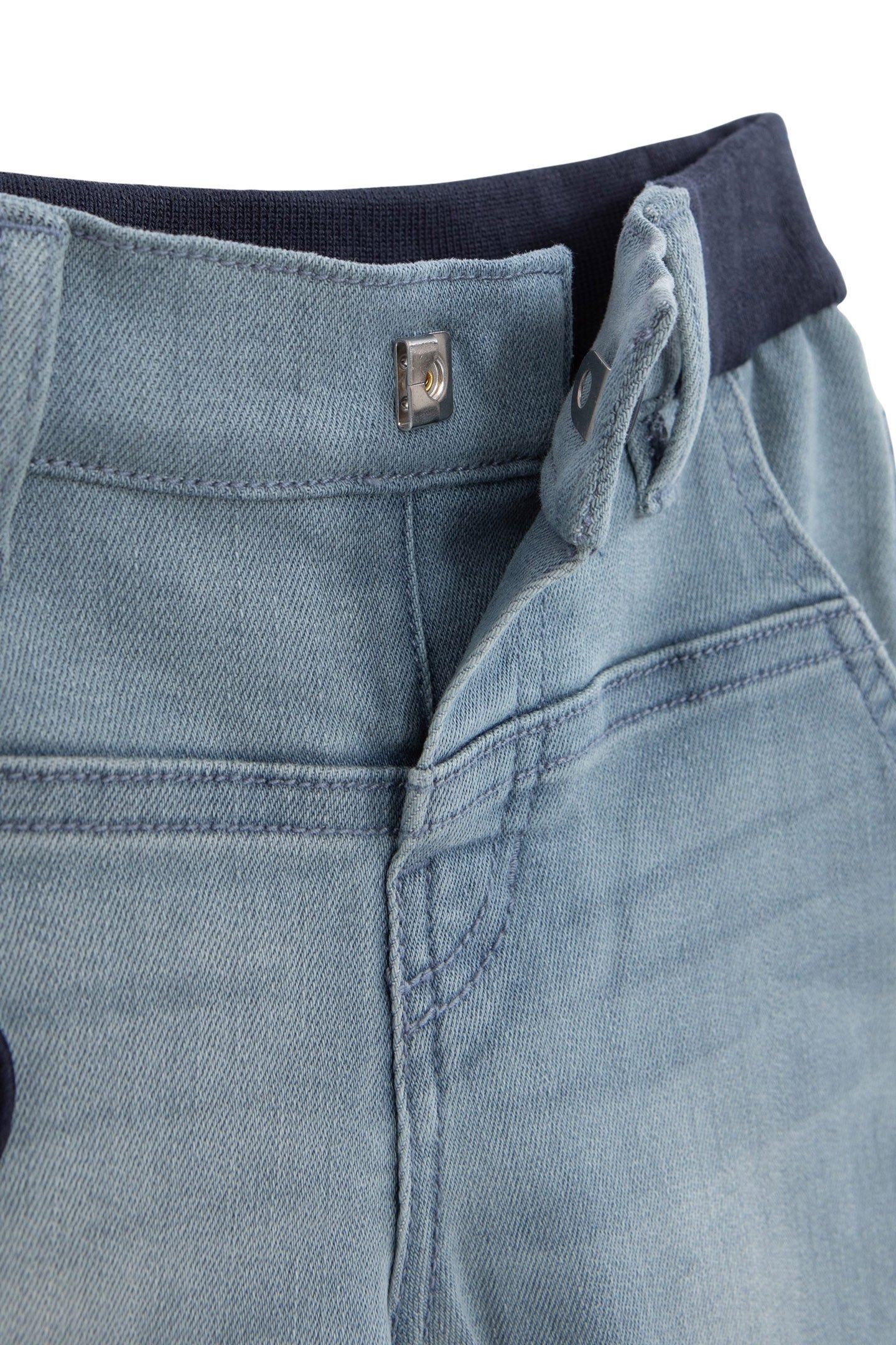 BABY BOY BLUE WASHED JEANS WITH RIBBED WAISTBAND 5
