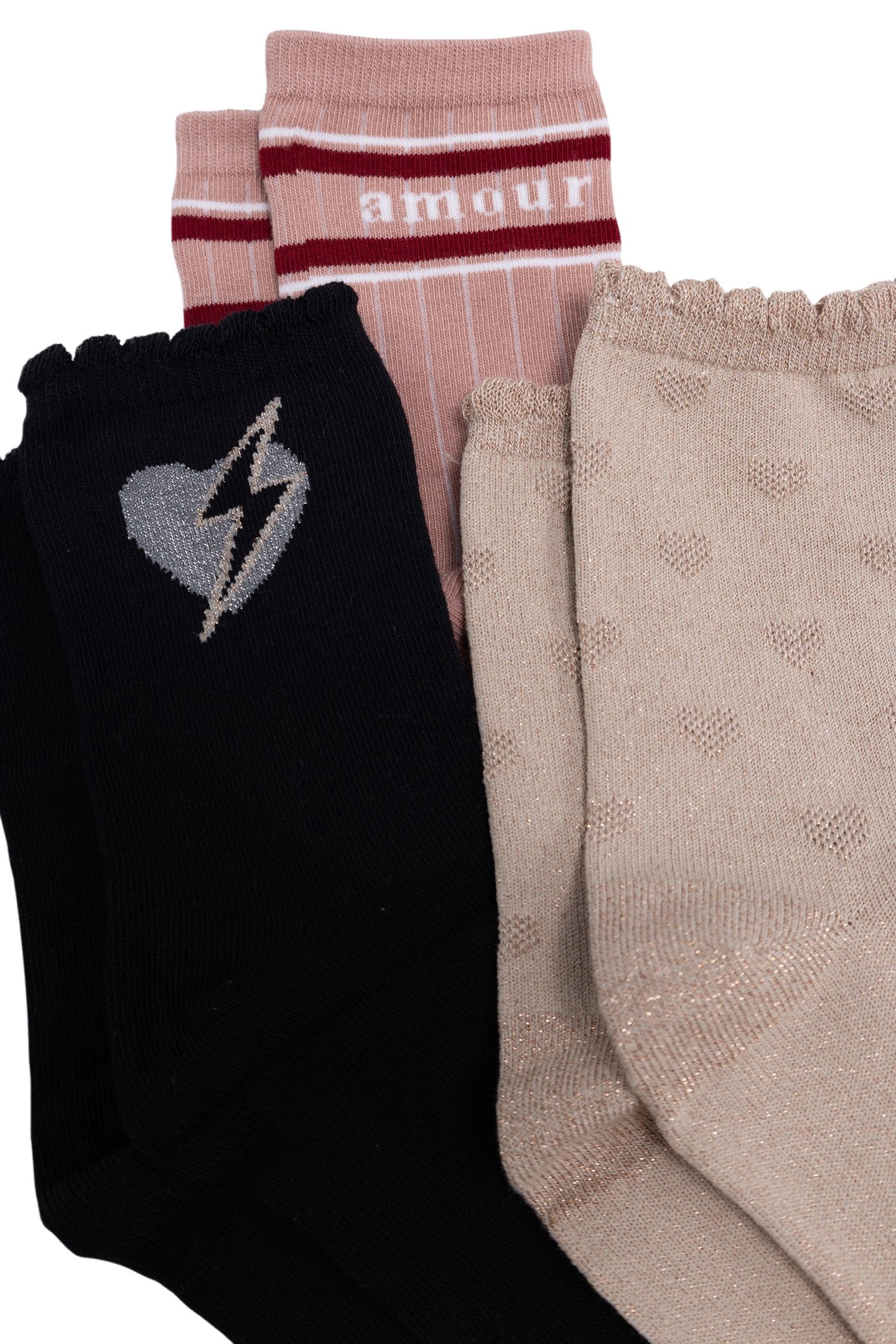 PINK, GOLD AND BLACK GIRLS' SOCKS 3