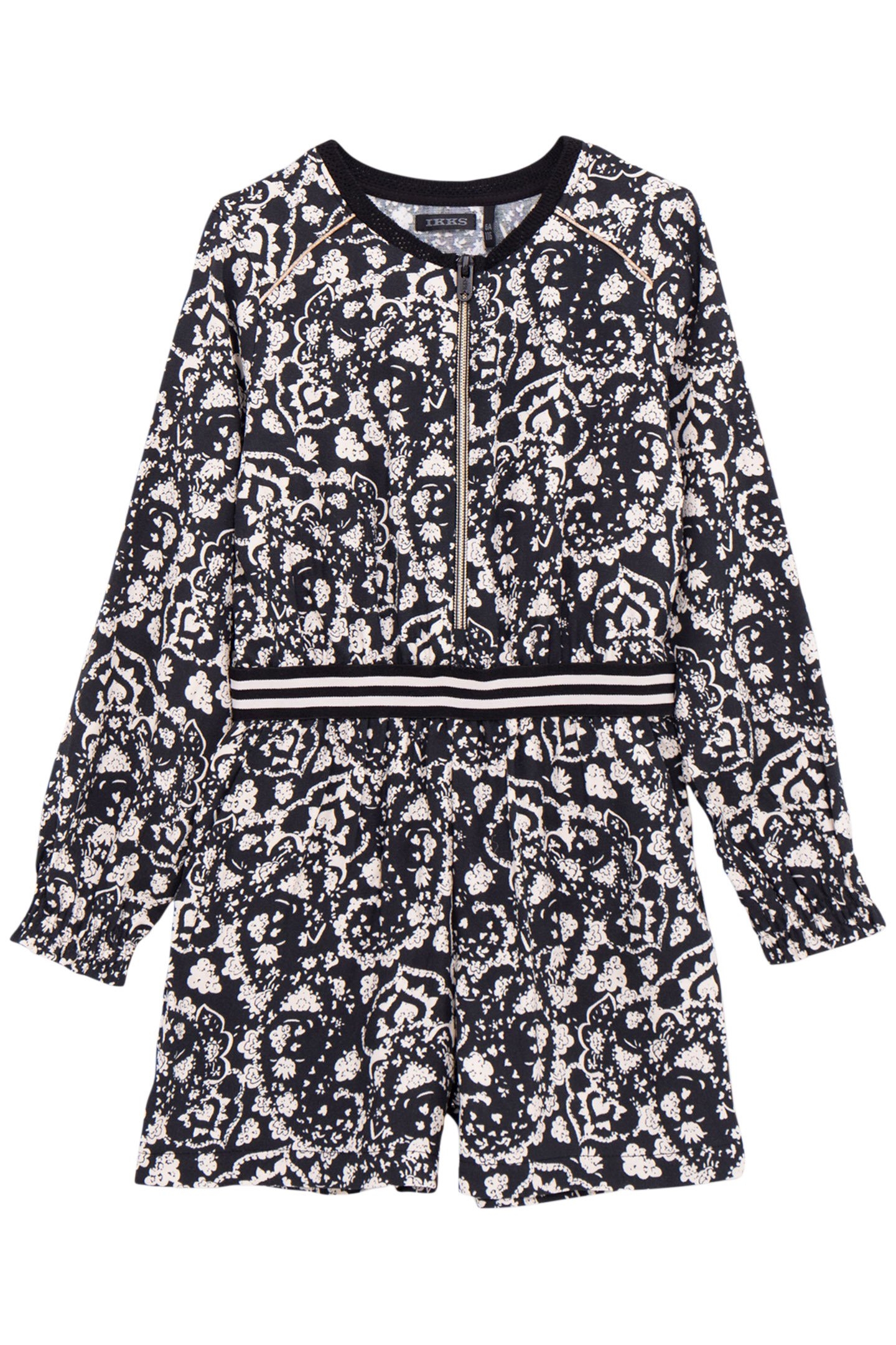 GIRL'S BLACK FLORAL ROCK JUMPSUIT 1