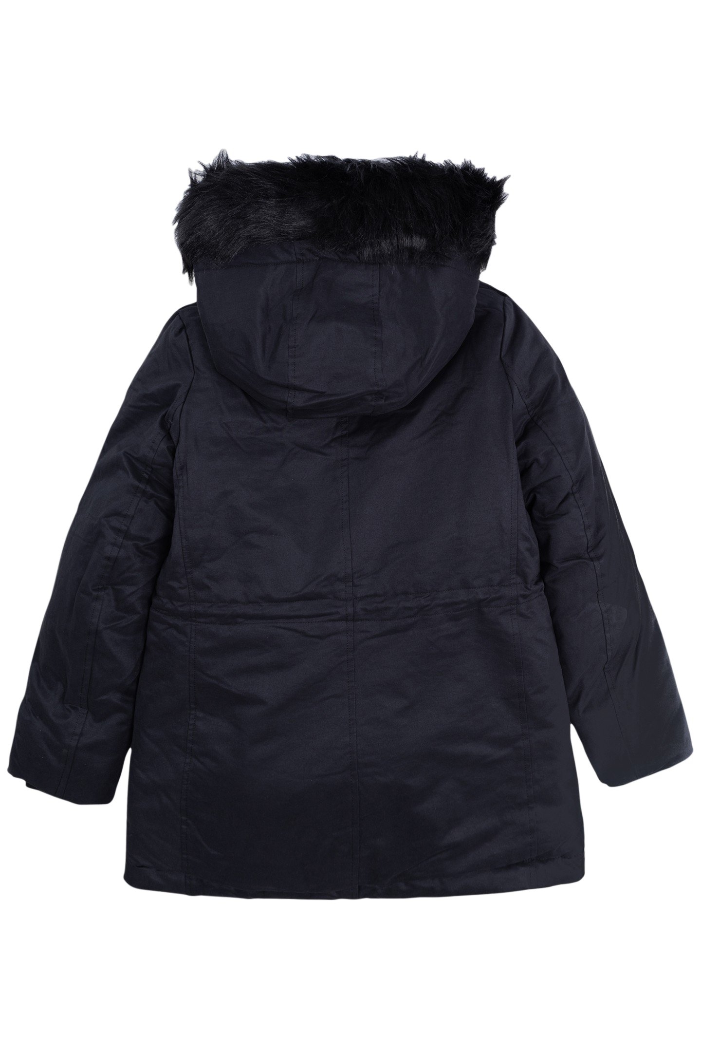 GIRL'S BLACK HOODED PARKA 2