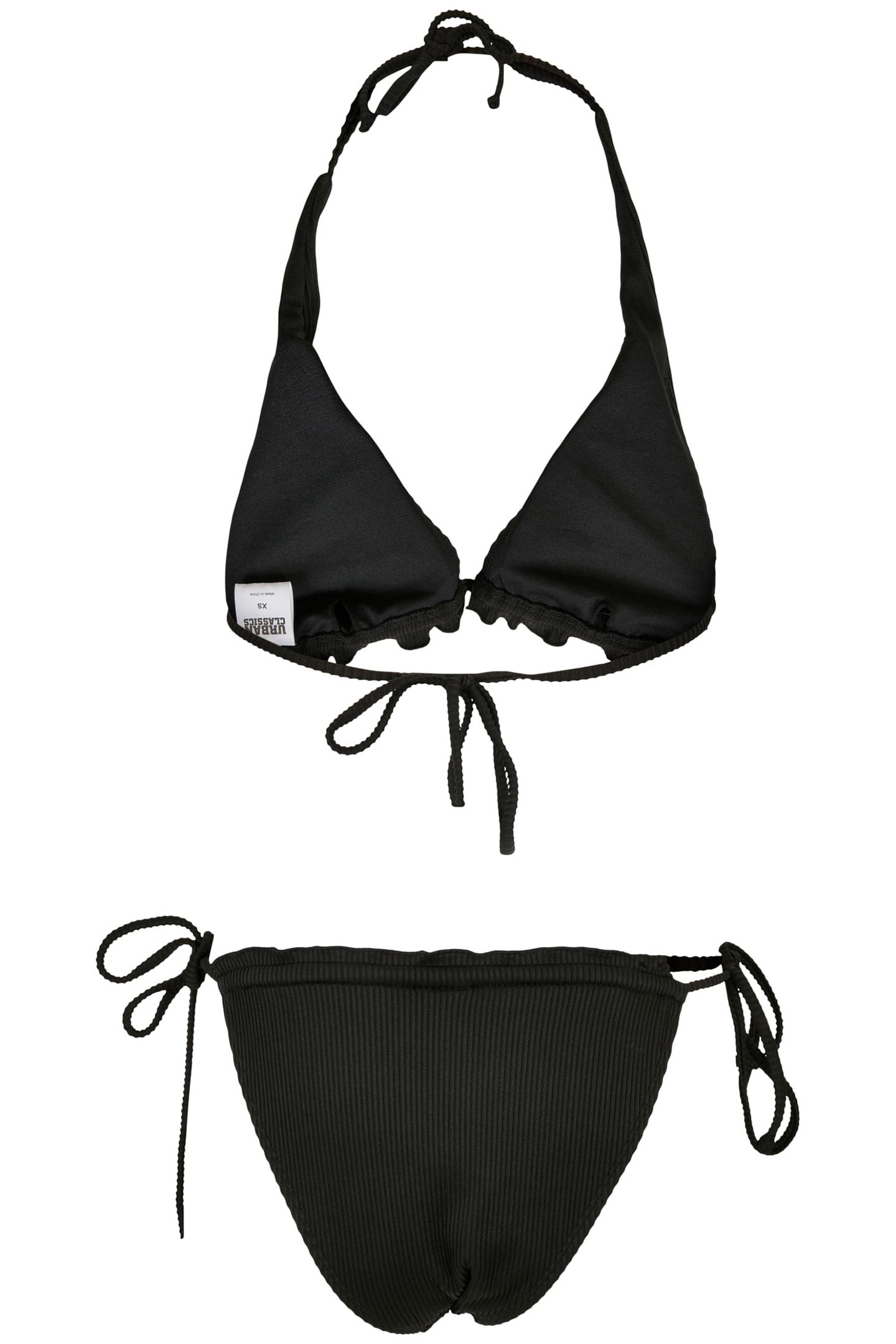 LADIES RIB BABYLOCK TRIANGLE BIKINI BLACK 2
