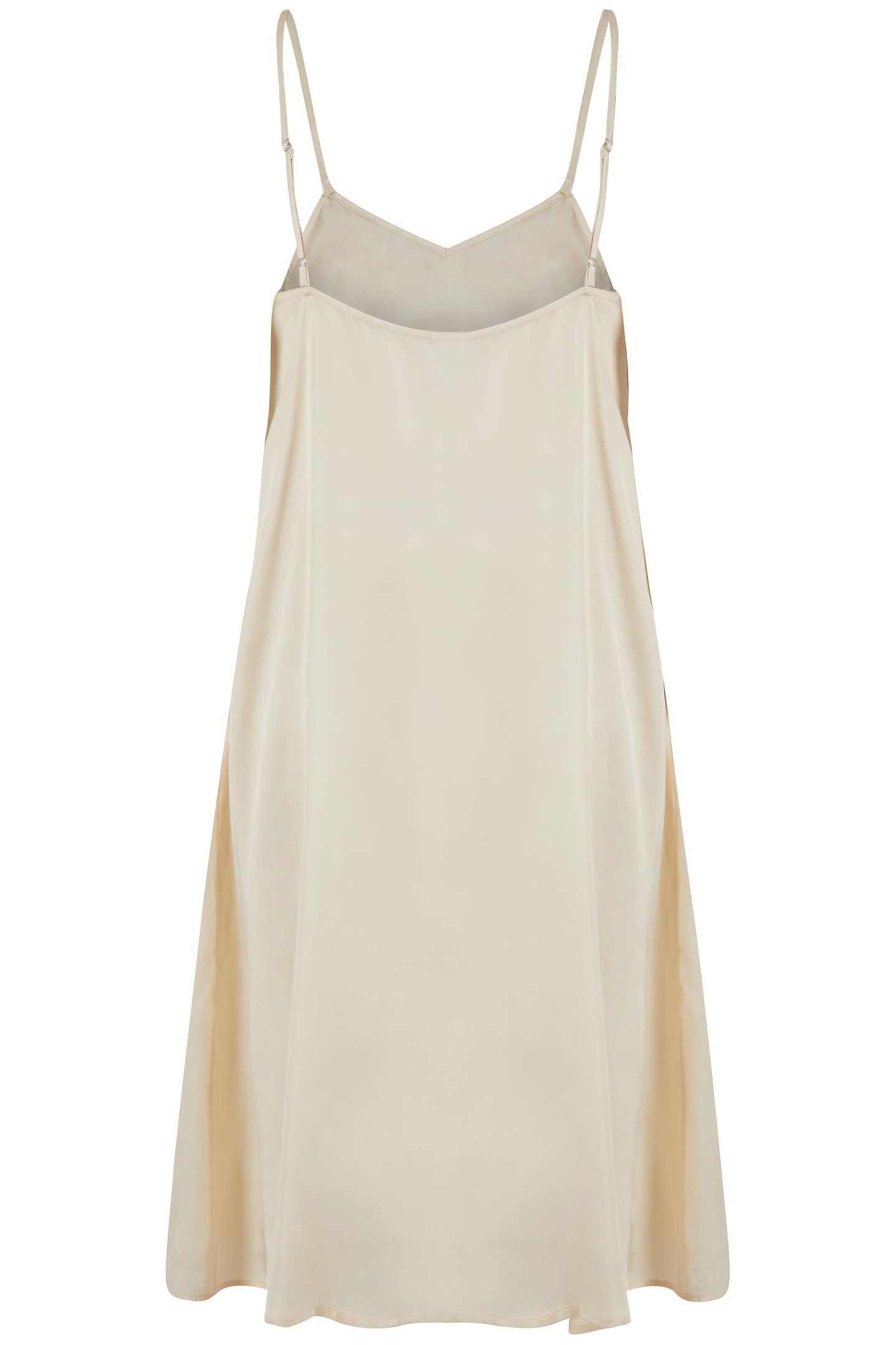 LADIES VISCOSE SATIN SLIP DRESS WHITESAND 2