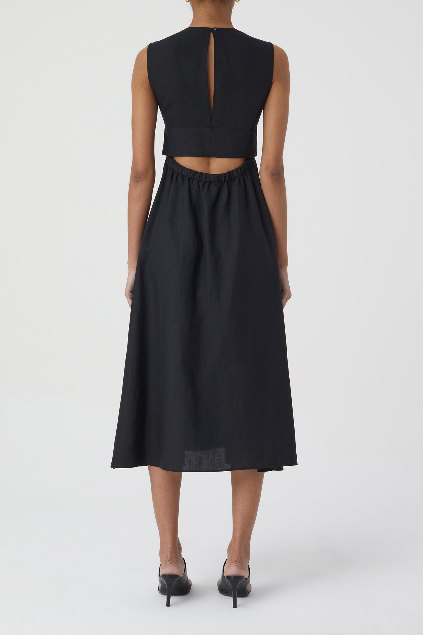 WAISTED BELT DRESS DRESSES BLACK 2