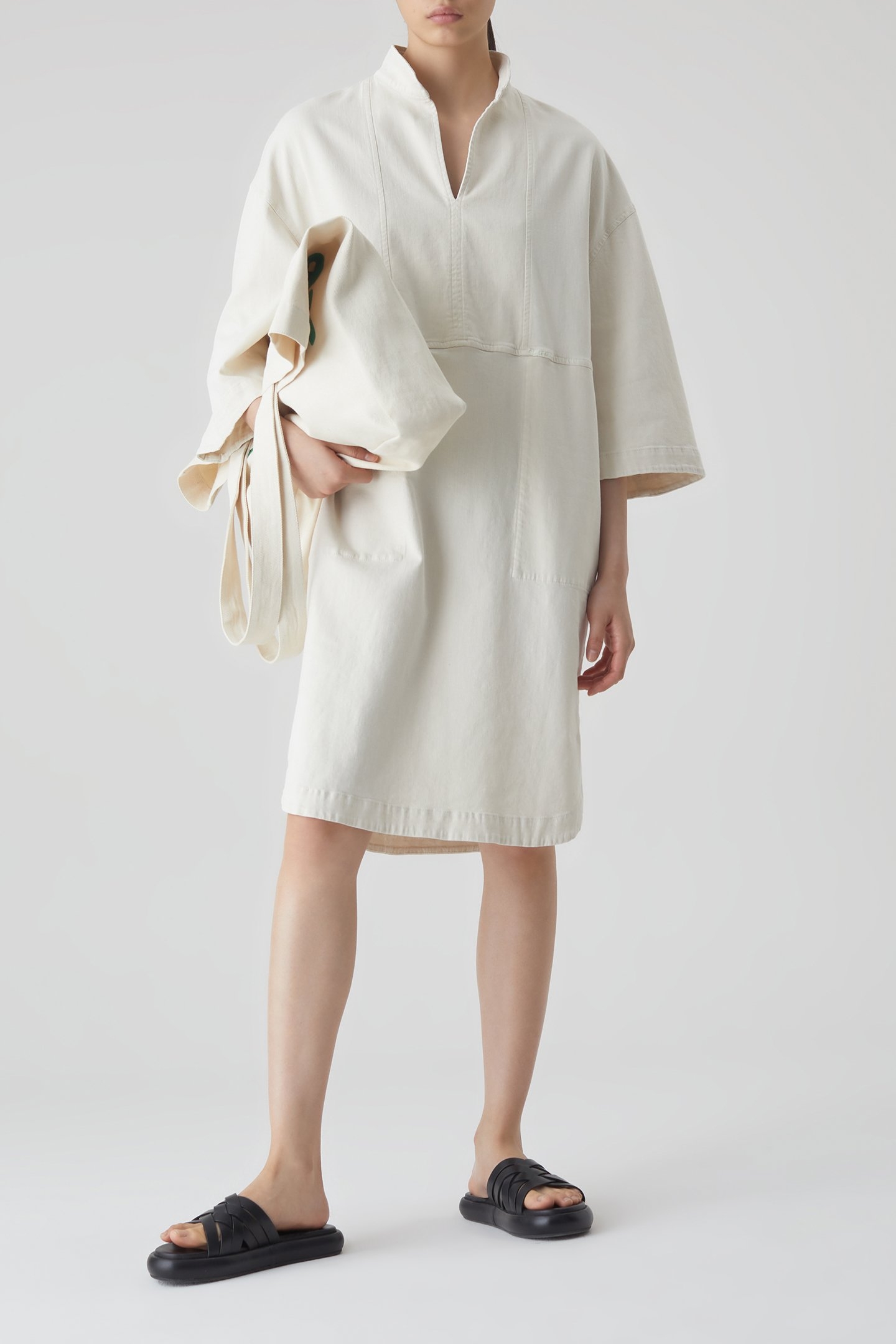 DENIM TUNIC DRESS DRESSES ECRU 2