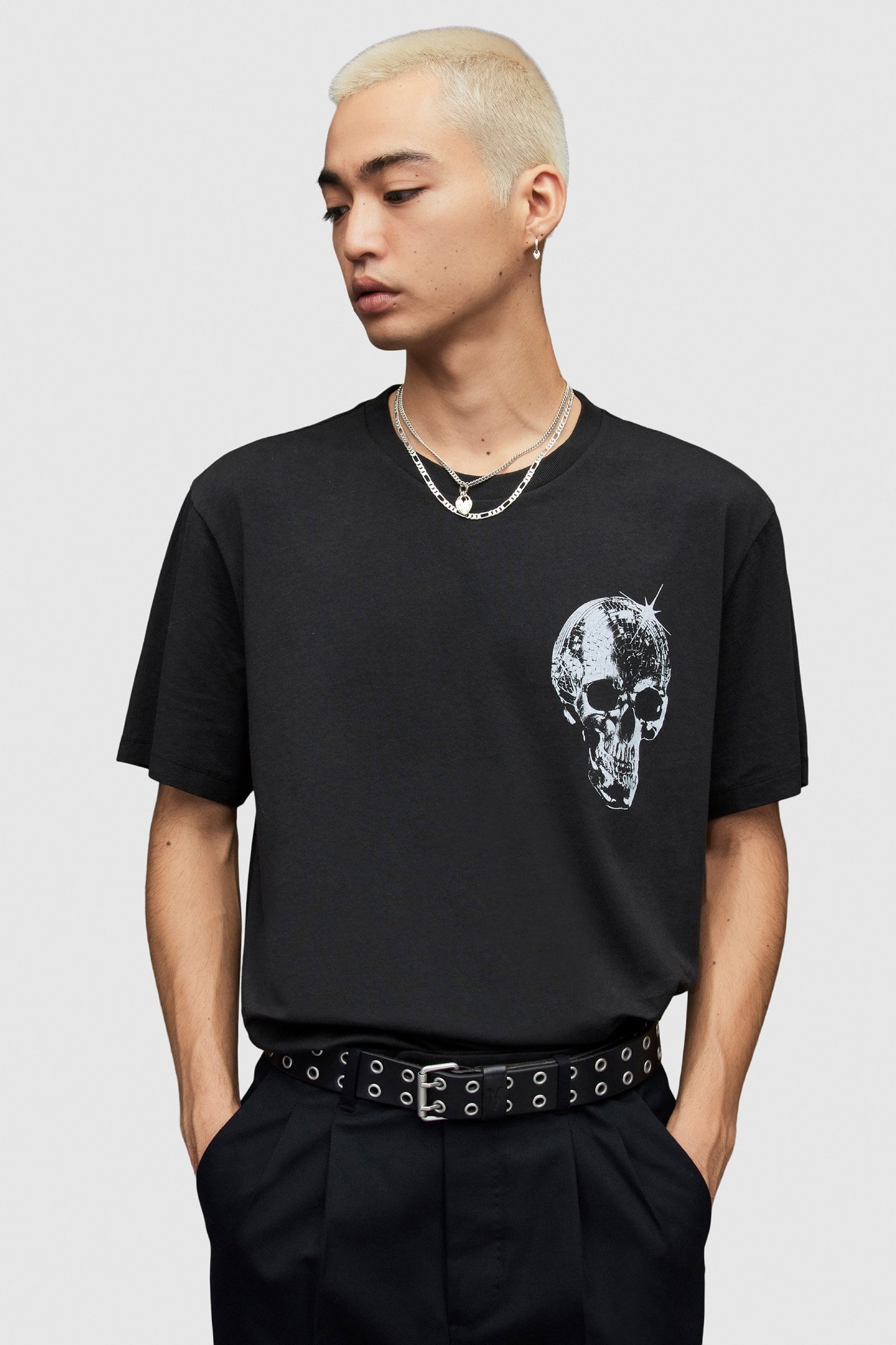MIRRORSKULL SS CREW JET BLACK 1