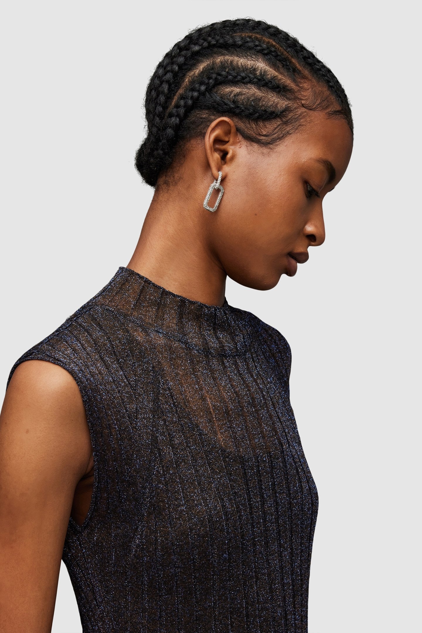 PATRICE DRESS BLACK/ROYAL BLUE 7