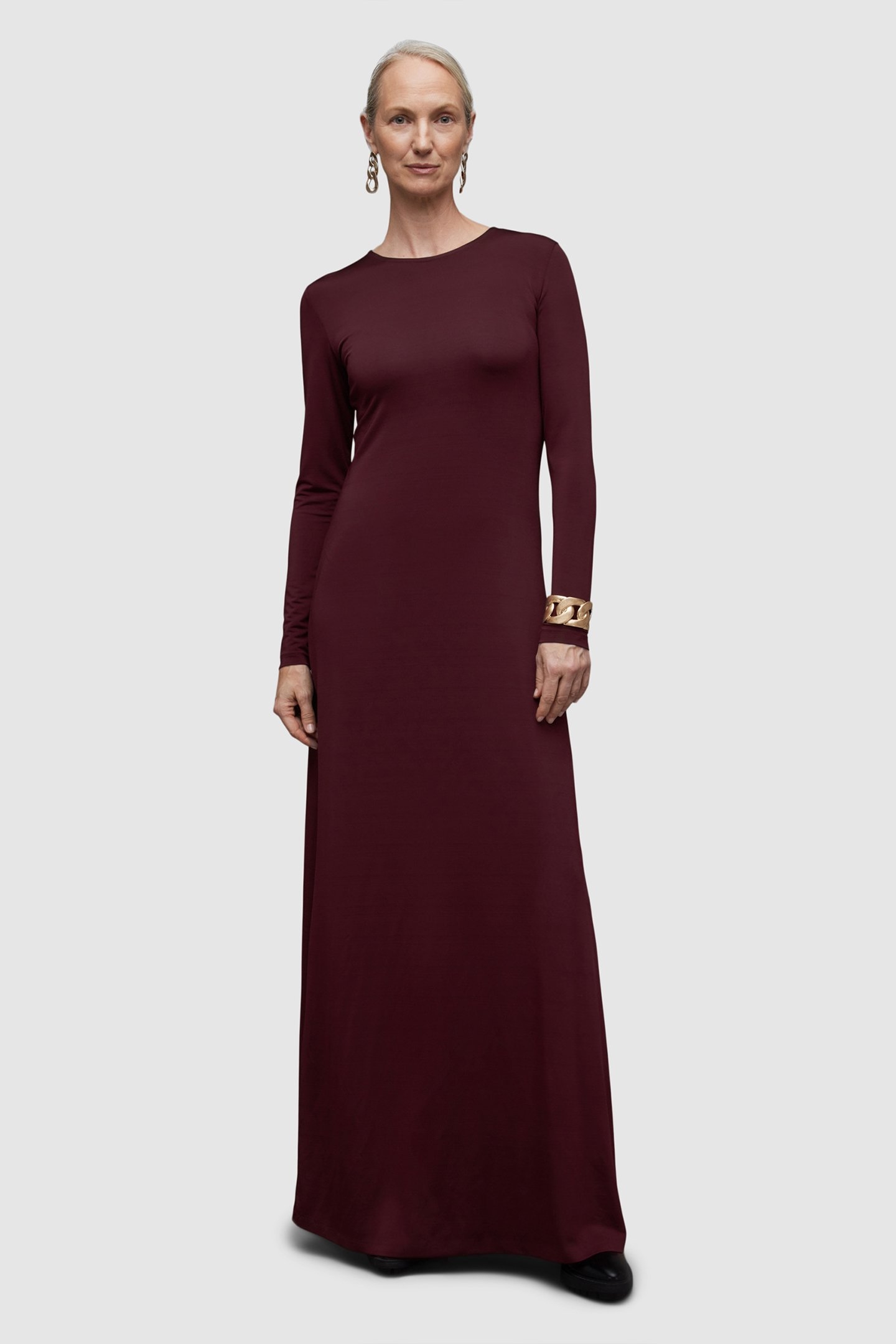 KATLYN LS MAXI DRESS WINTER ORCHID RED 1