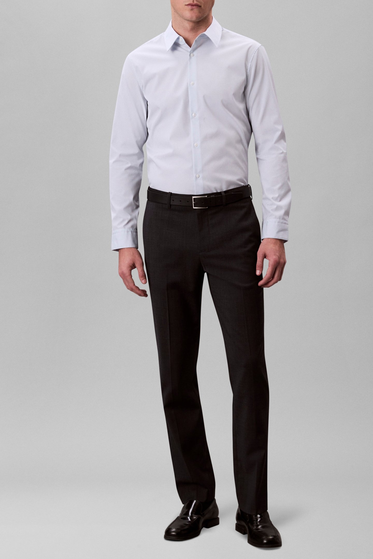 LS THIN STRIPE SUPIM SHIRT NIAGARA MIST 2