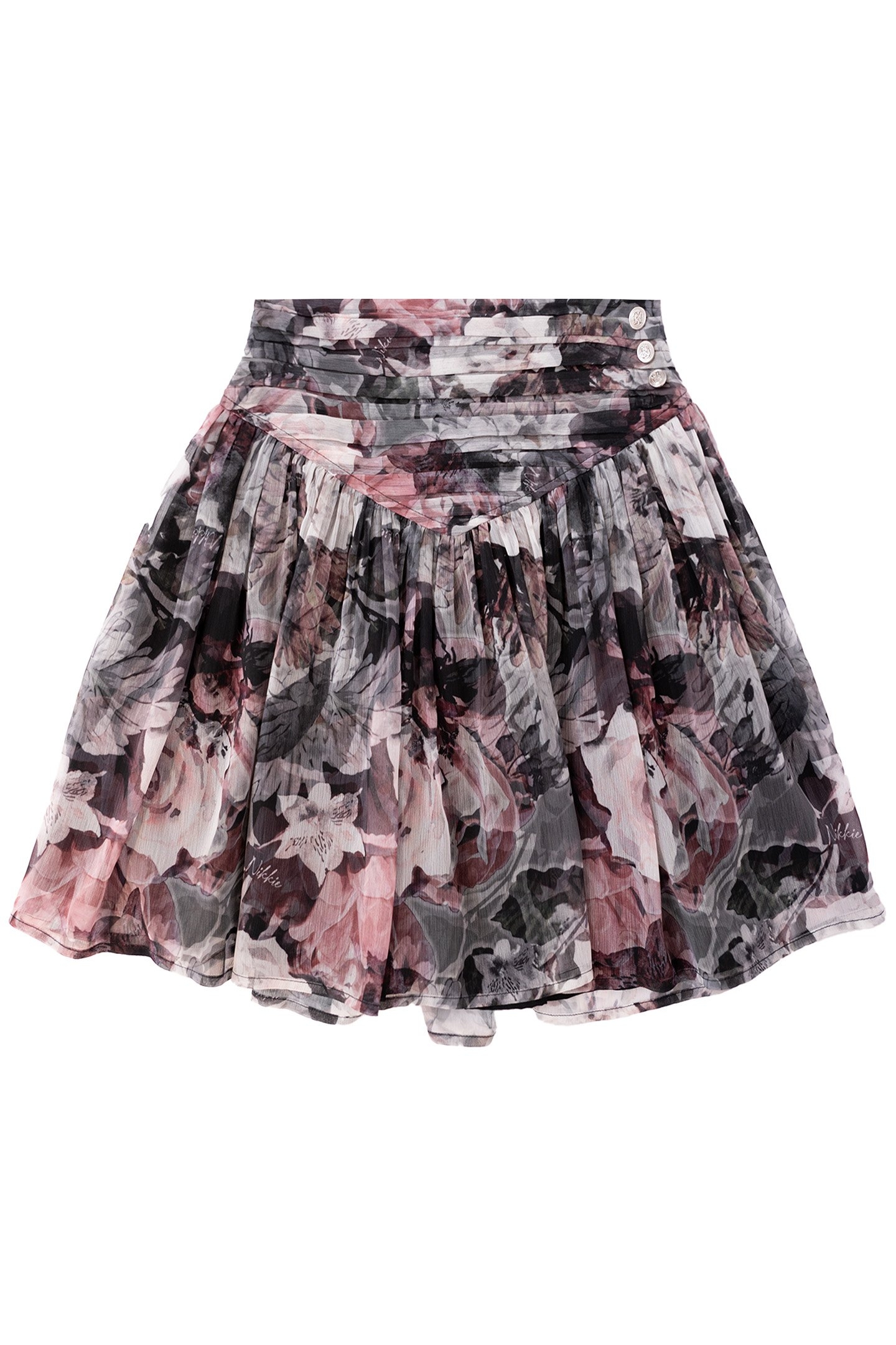 ESSEX PRINT SKIRT BLACK 2