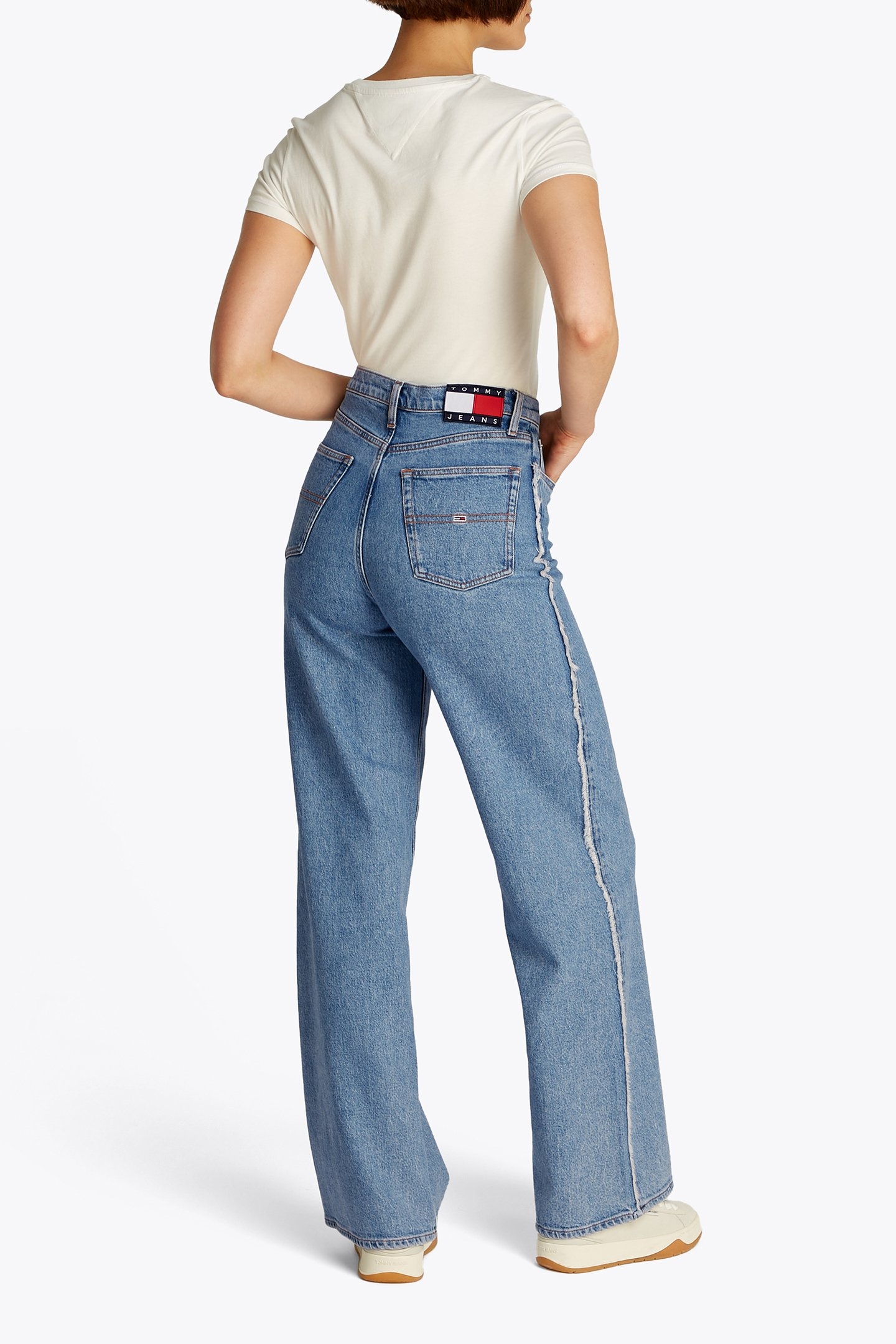 CLAIRE HR WD FRINGE DENIM LOOSE FIT JEANS LIGHT BLUE 3