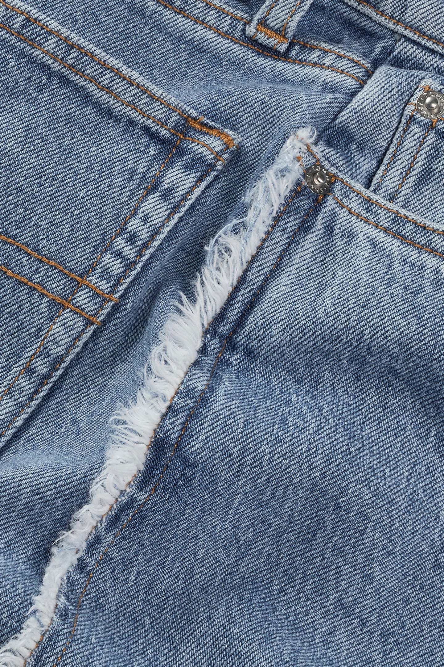 CLAIRE HR WD FRINGE DENIM LOOSE FIT JEANS LIGHT BLUE 7