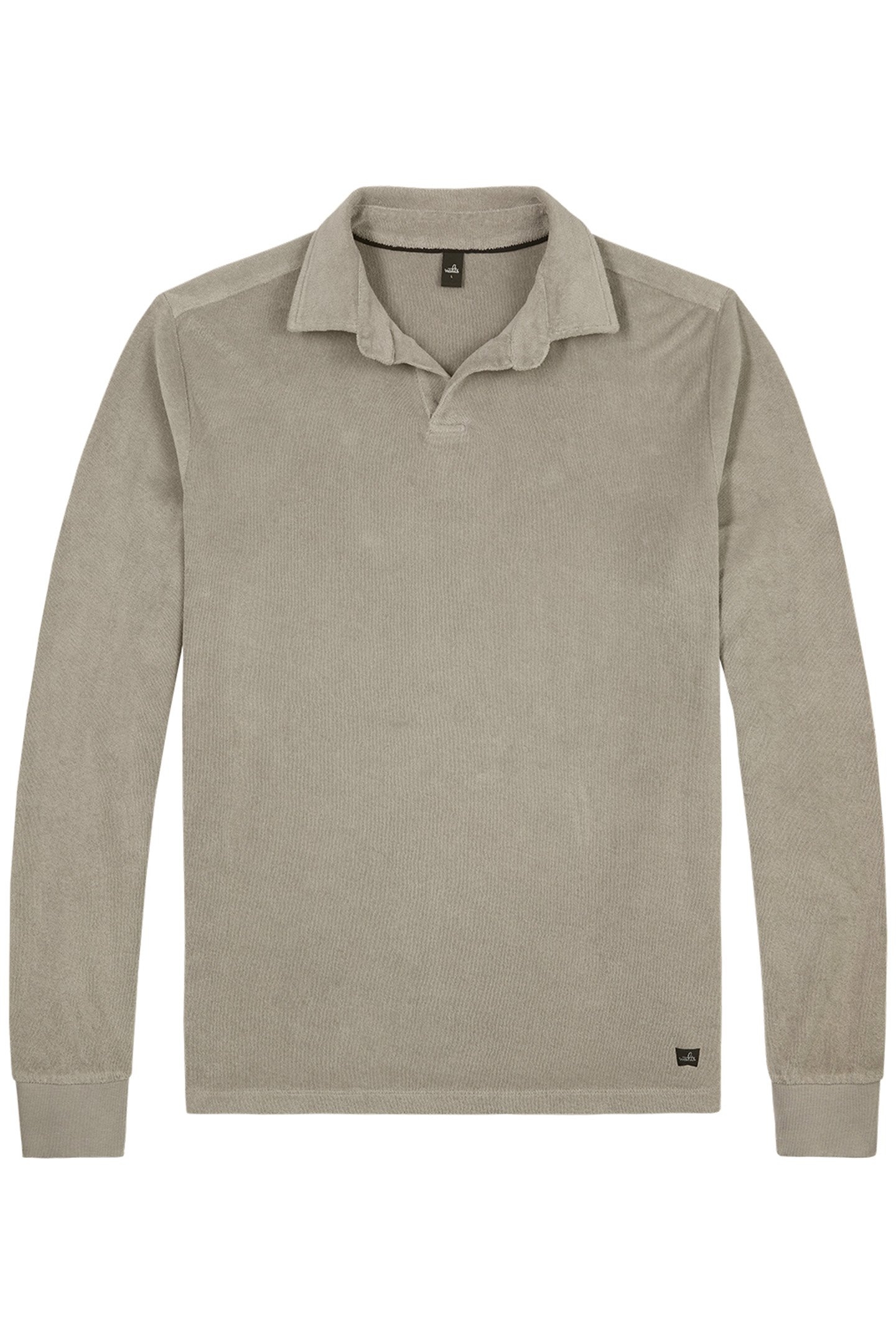 KOBE | LONGSLEEVE TOWELLING POLO SLATE BEIGE 1