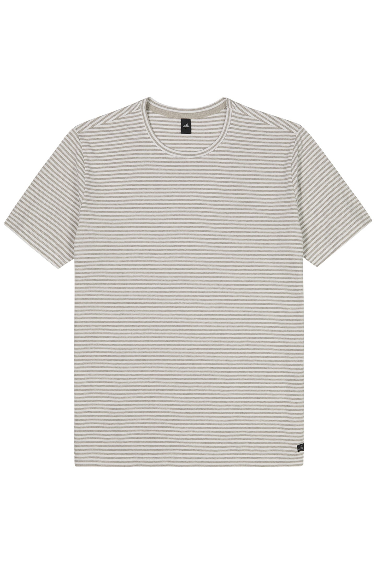 WOODS | CREW NECK T-SHIRT SLATE BEIGE/WHITE STRIPE 1