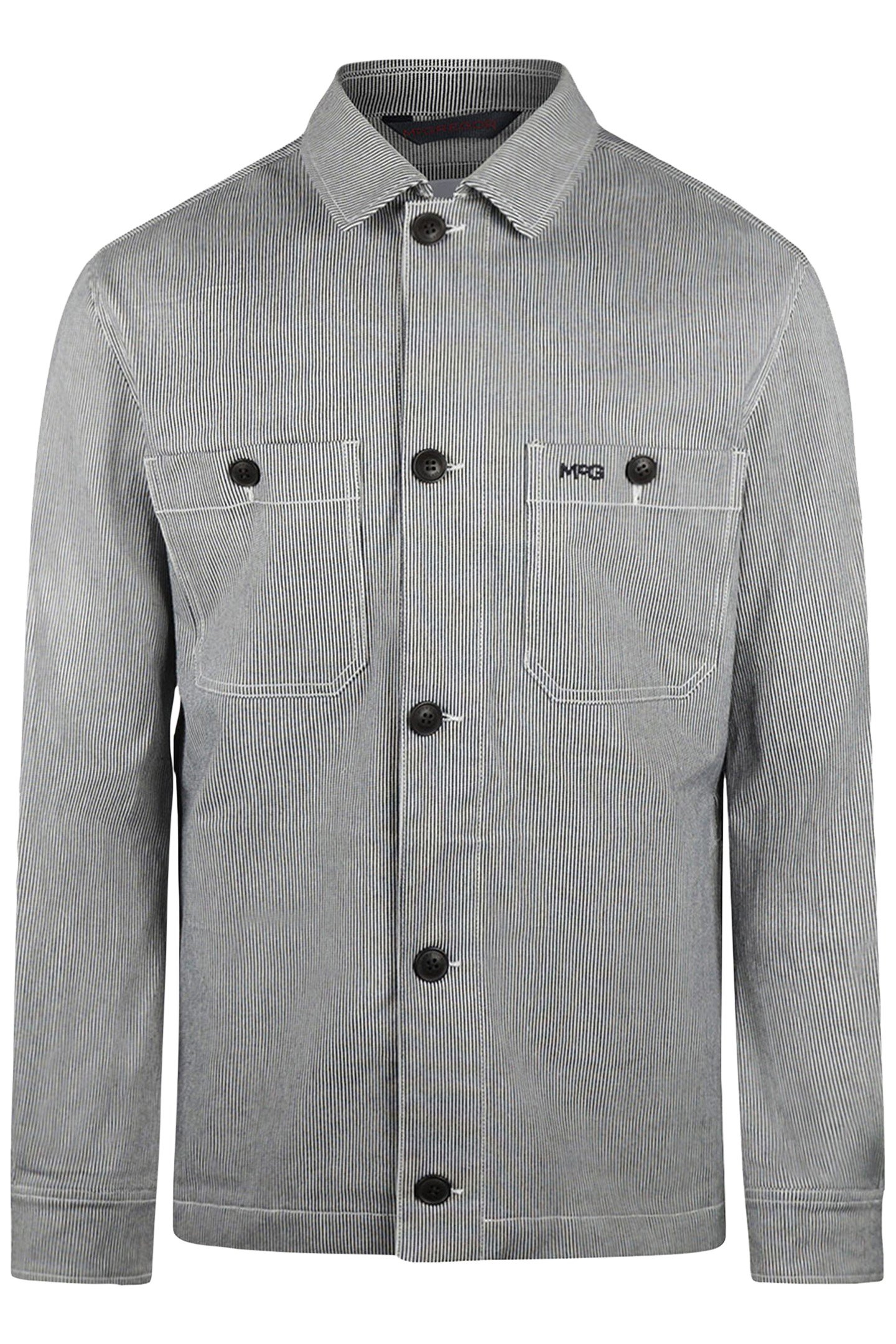 COTTON STRIPED SHIRT JACKET NAVY 4