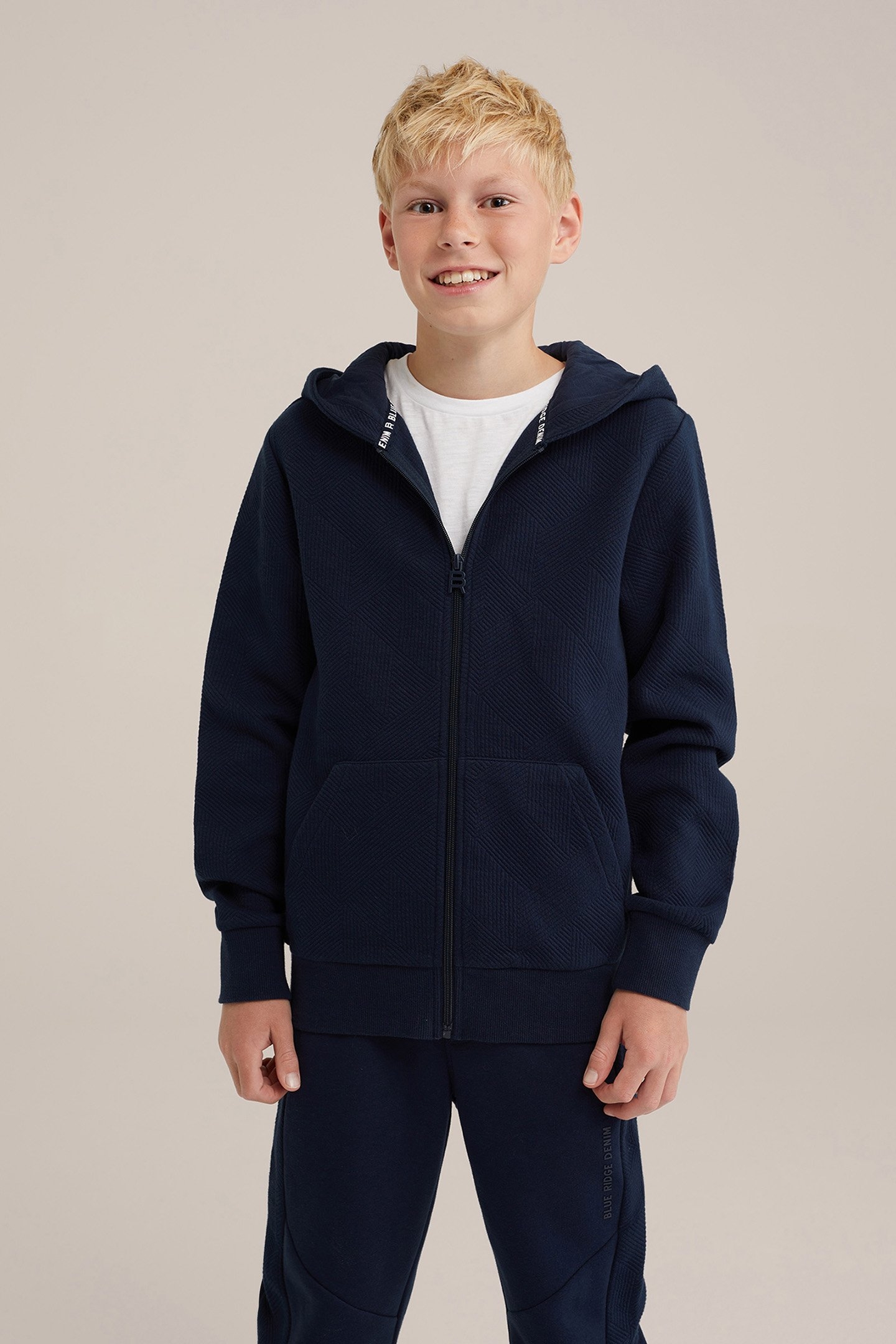 CARDIGAN WITH ZIPPER NAVY BLUE 1