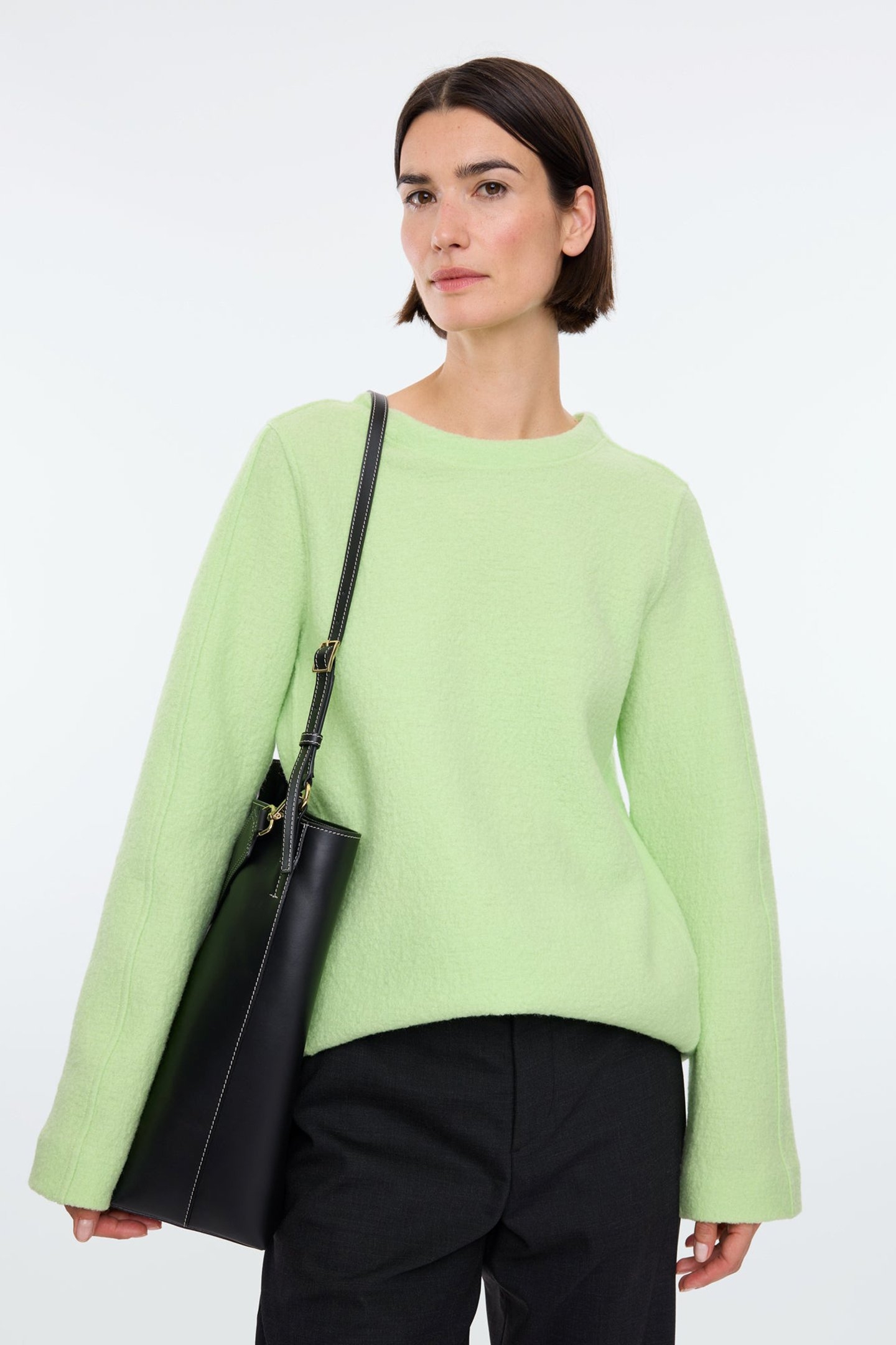 CURL WOOL BASIC SWEAT CATERPILLAR GREEN 2