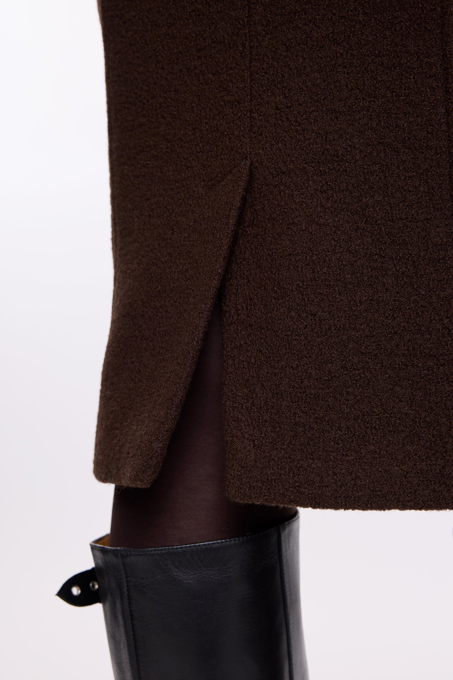 CURL WOOL PENCIL SKIRT TURKISH COFFEE 7