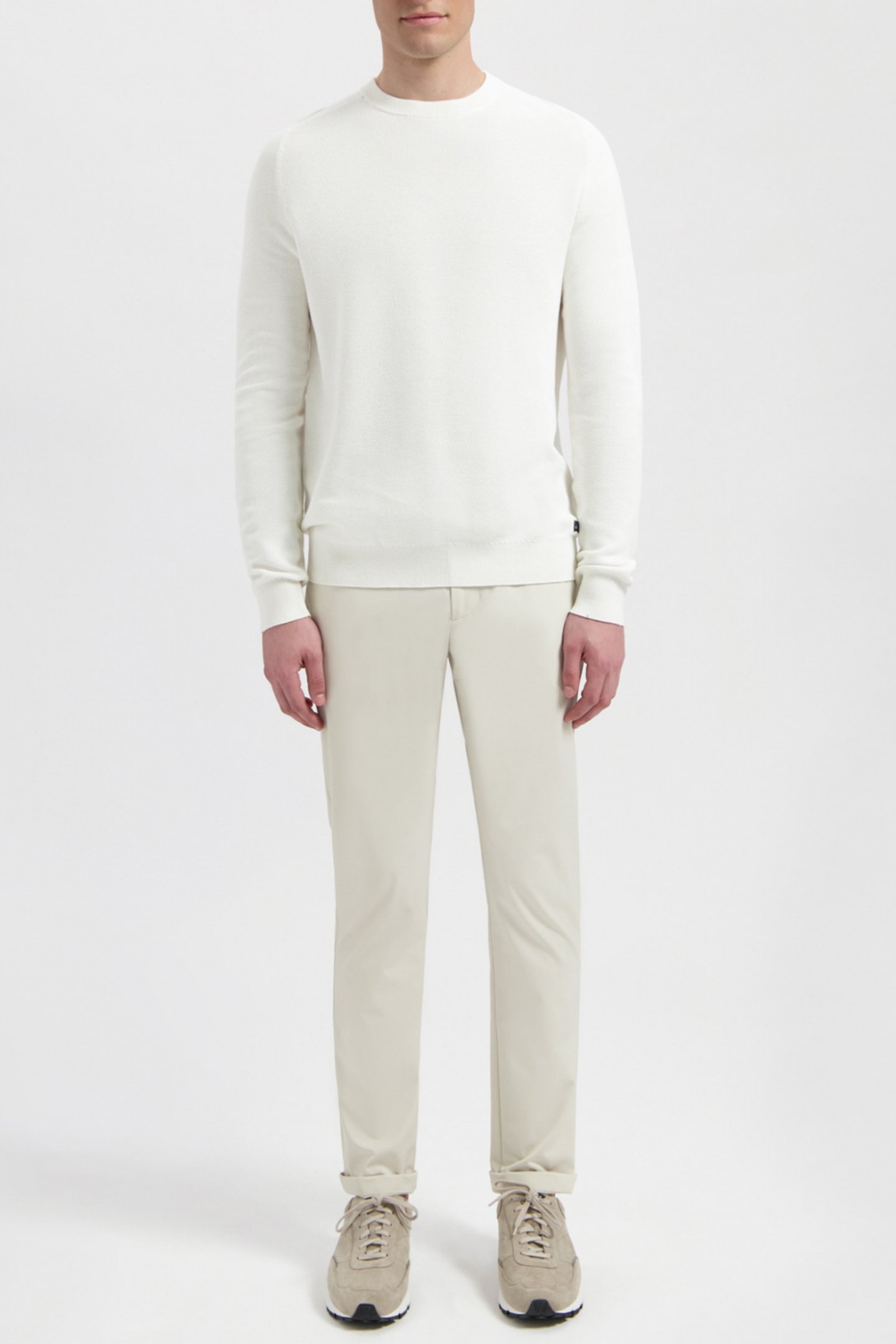 KNIGHT | COTTON HONEYCOMB PULLOVER OFF WHITE 1