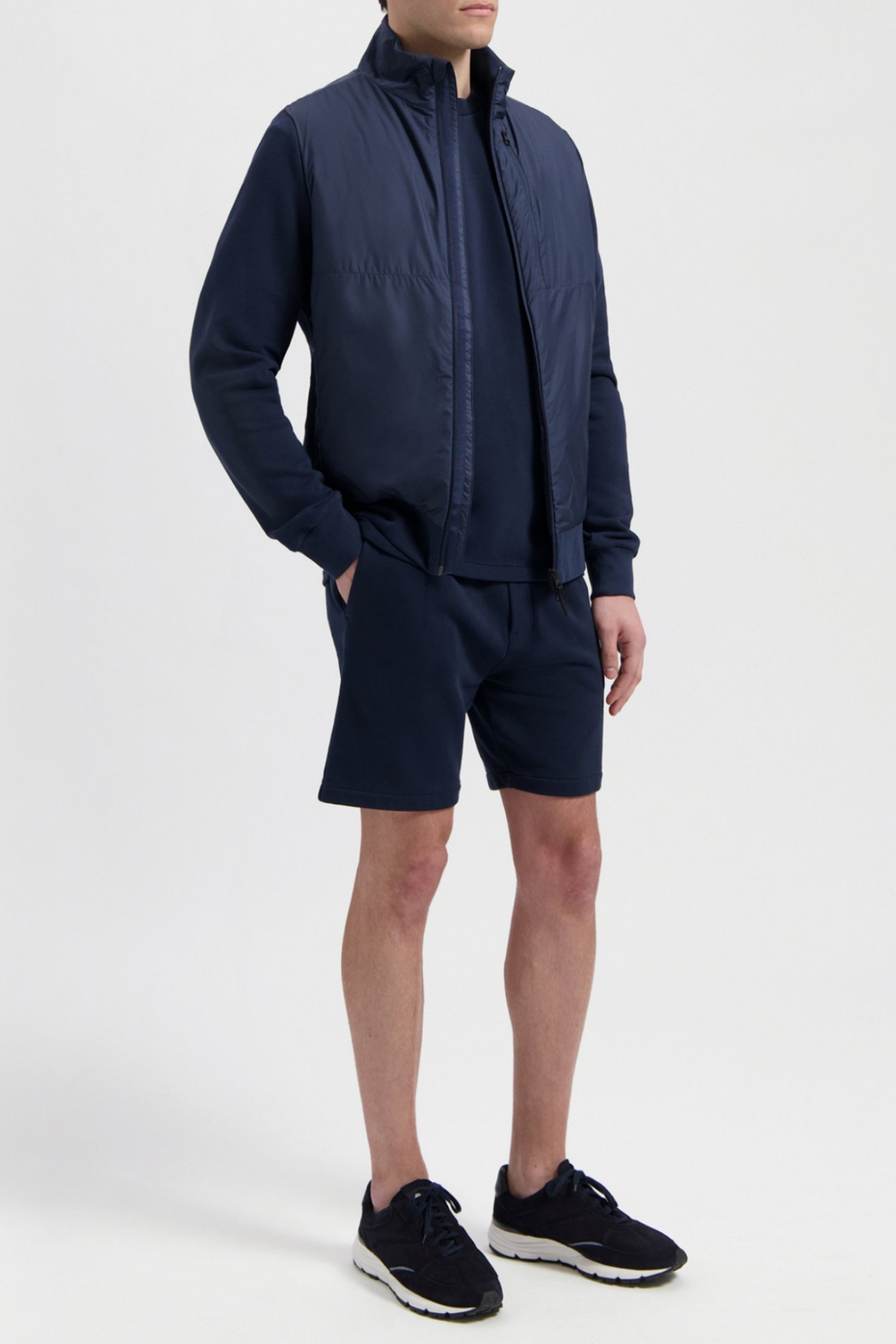 HAYDEN | JERSEY PLEATED SWEATSHORTS NAVY BLUE 1