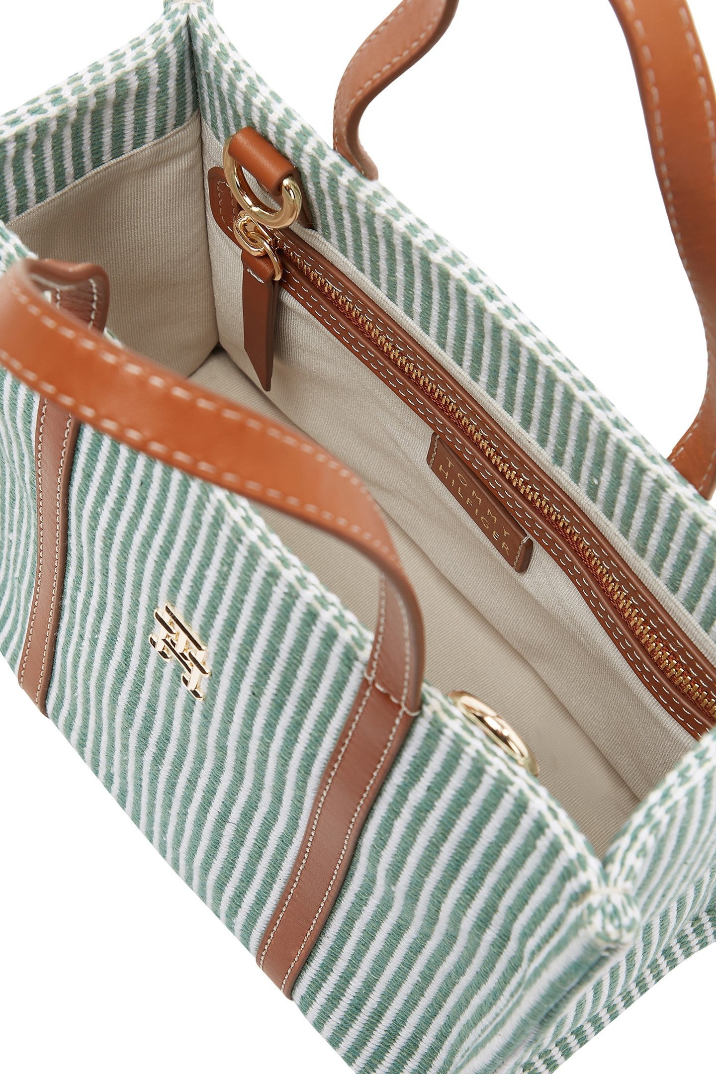TH PREMIUM BEACH LE MINI TOTE BAG CHARMING GREEN STRIPE 4